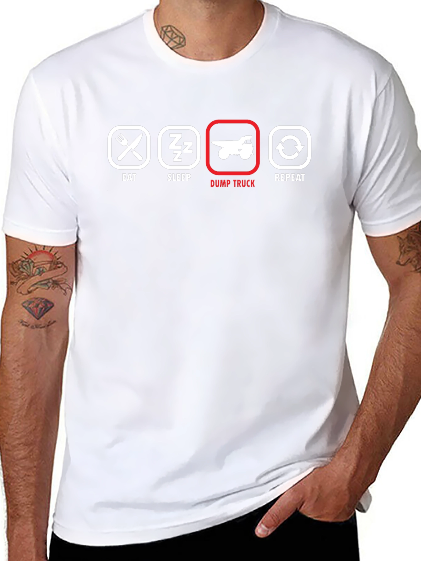 Eat Sleep Dump Truck Repeat Graphic Tee