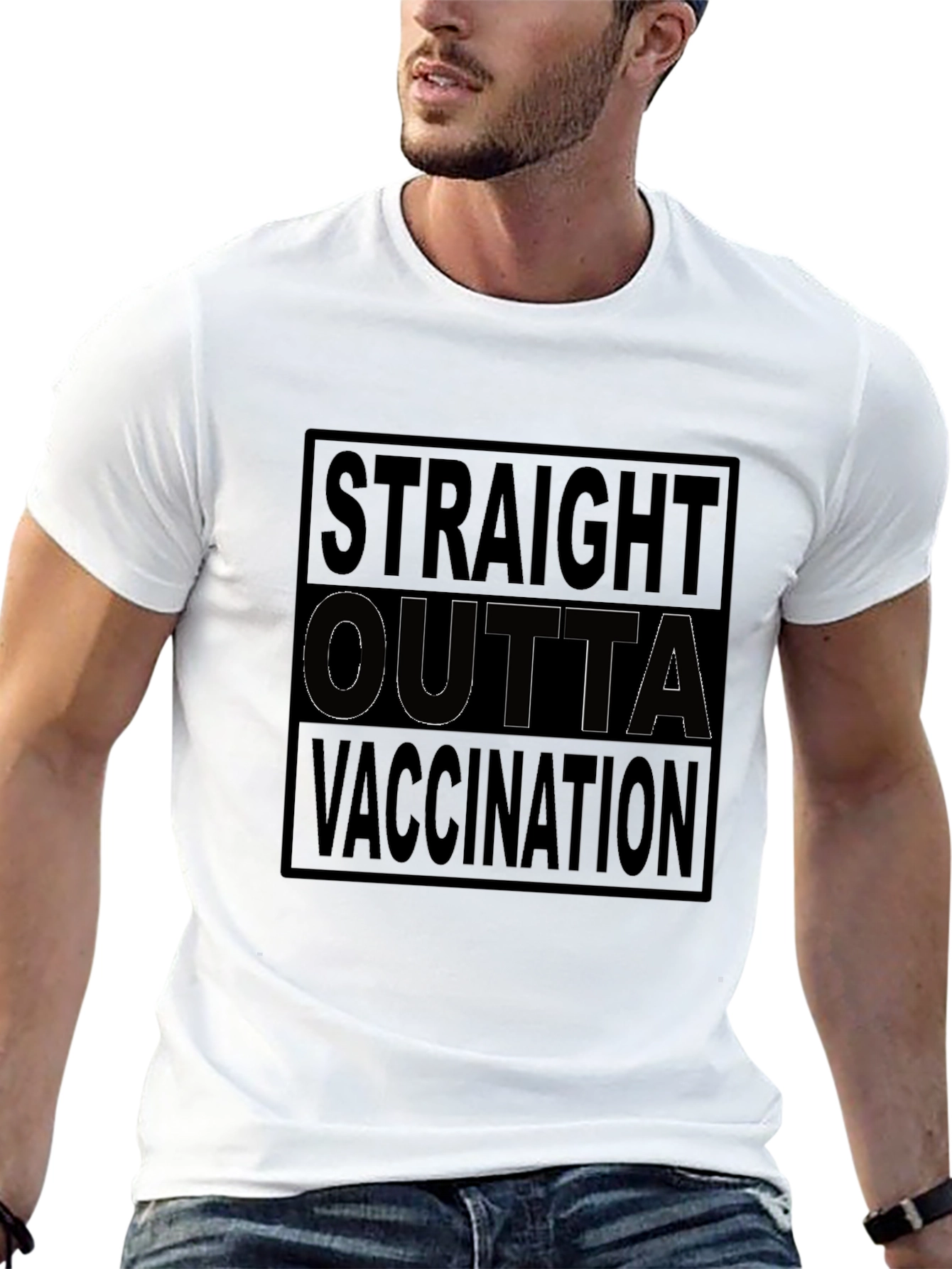 Straight Outta Vaccination T-Shirt Novelty Tee