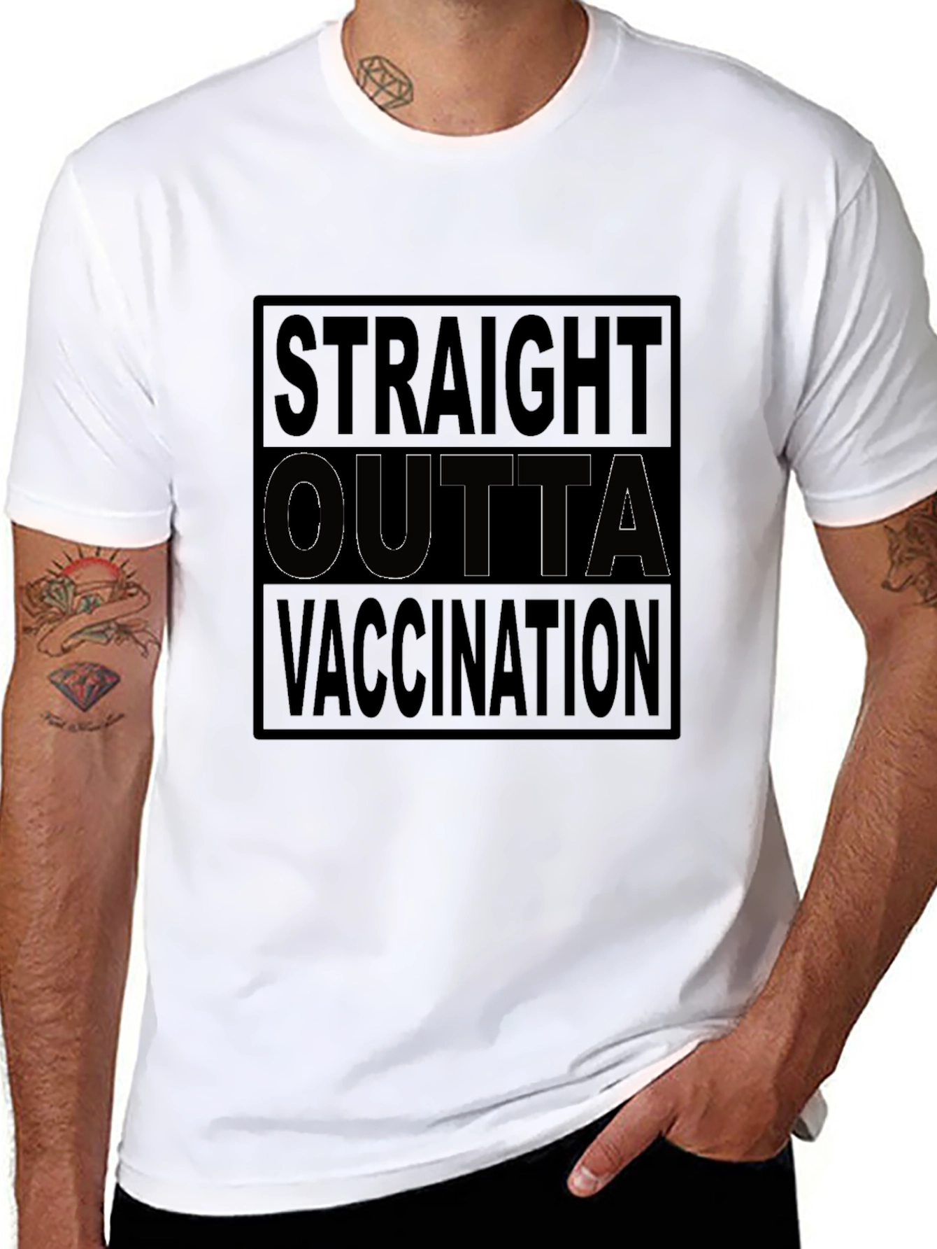 Straight Outta Vaccination T-Shirt Novelty Tee