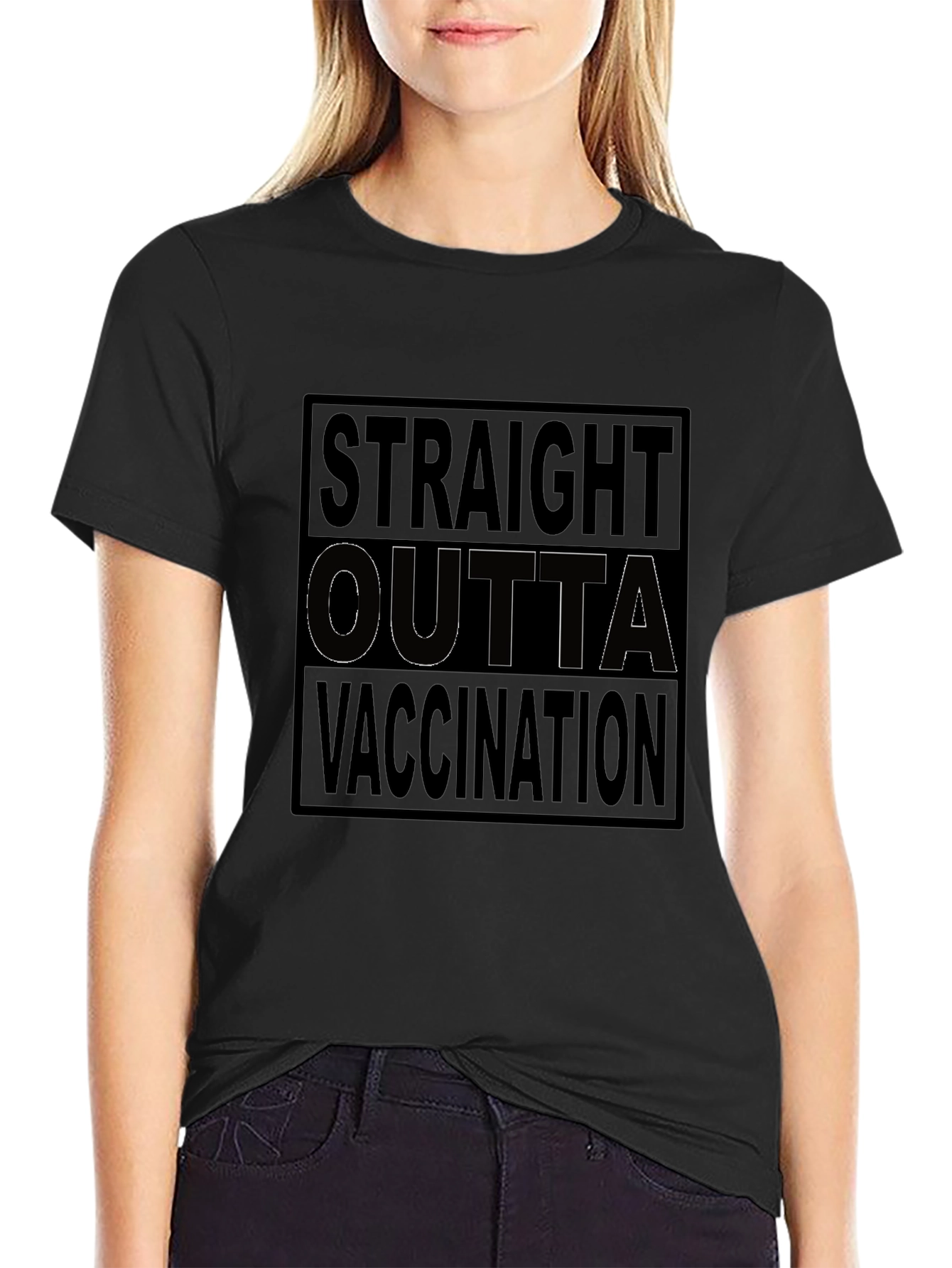 Straight Outta Vaccination T-Shirt Novelty Tee