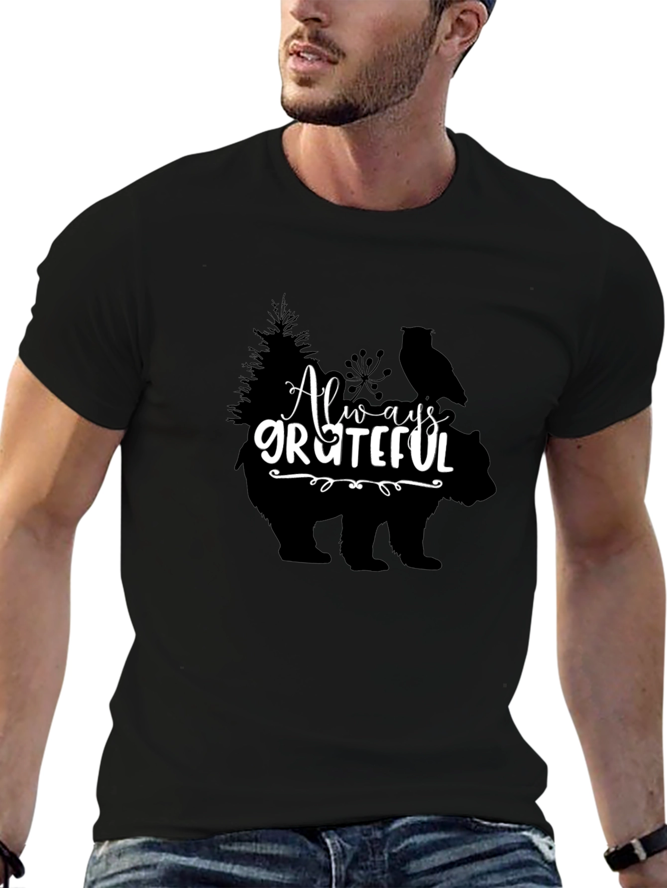 Always Grateful Graphic Print T-Shirt
