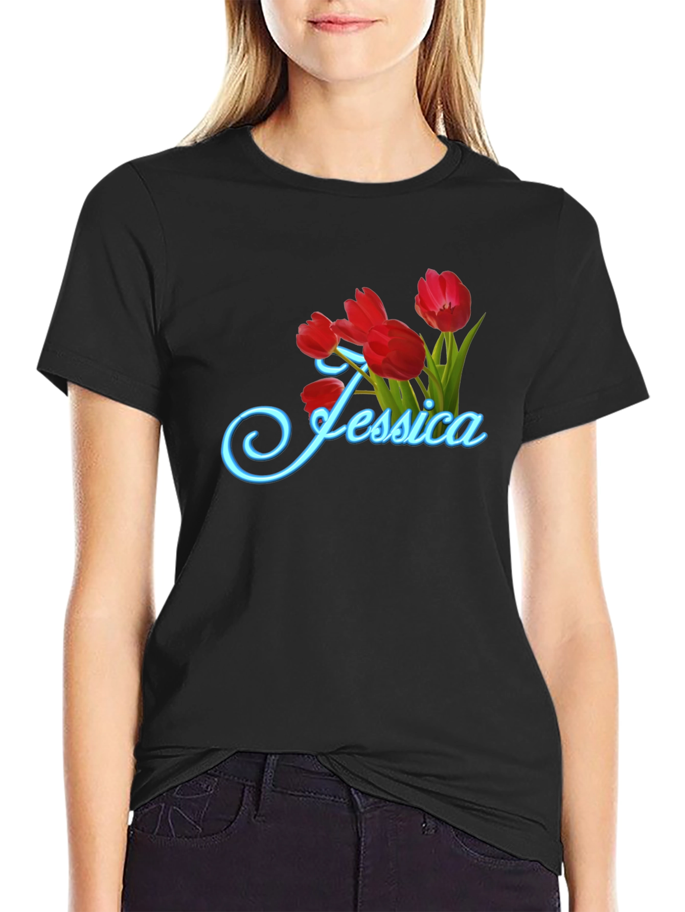 Jessica Tulip Flower Graphic T-Shirt