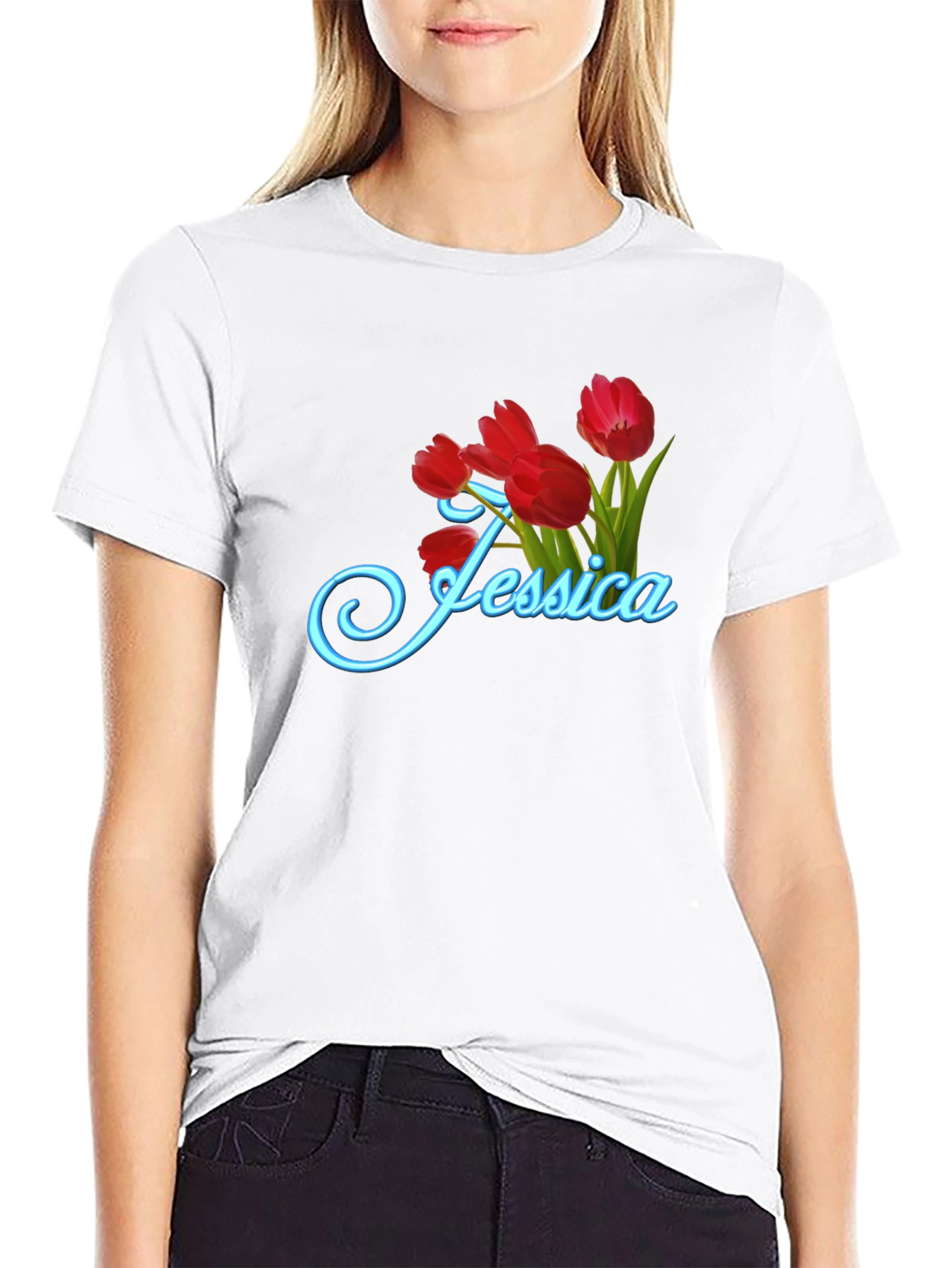 Jessica Tulip Flower Graphic T-Shirt