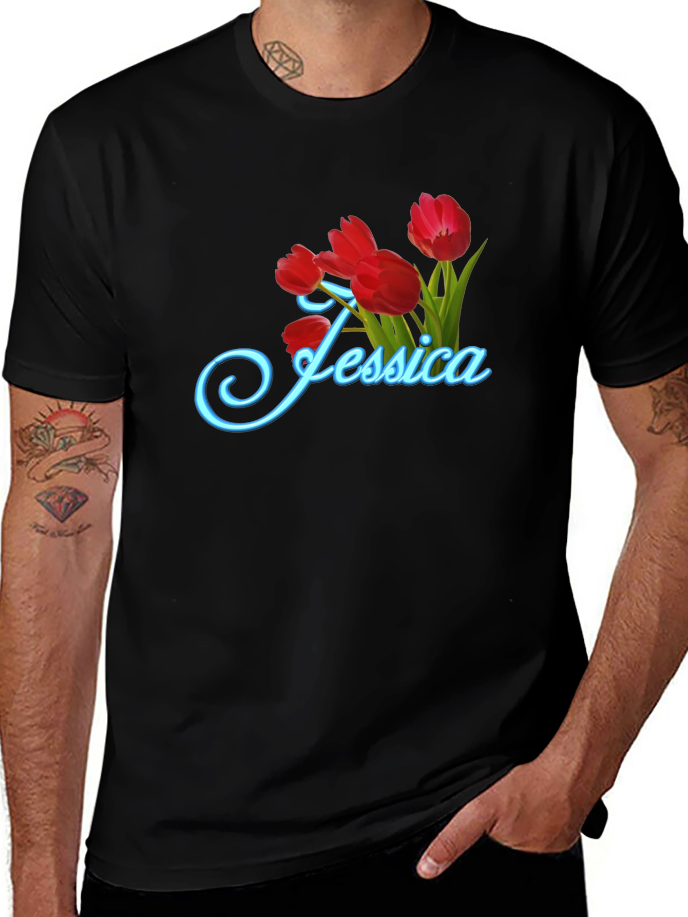 Jessica Tulip Flower Graphic T-Shirt