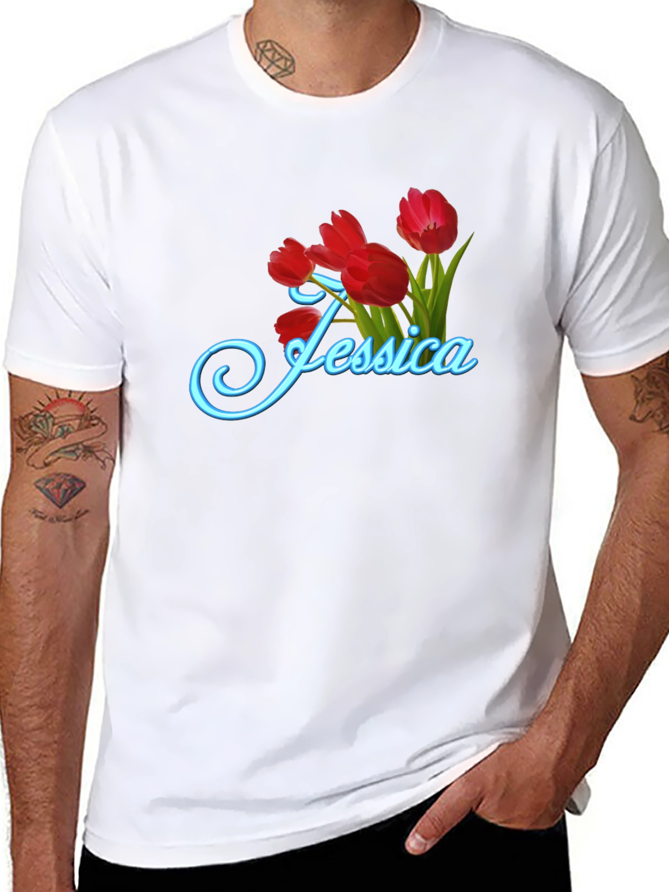 Jessica Tulip Flower Graphic T-Shirt
