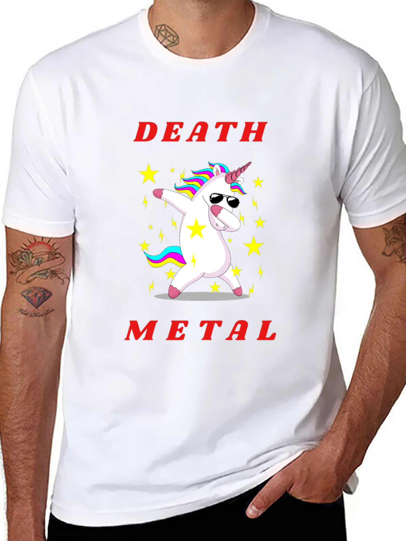 Death Metal Unicorn Graphic T-Shirt