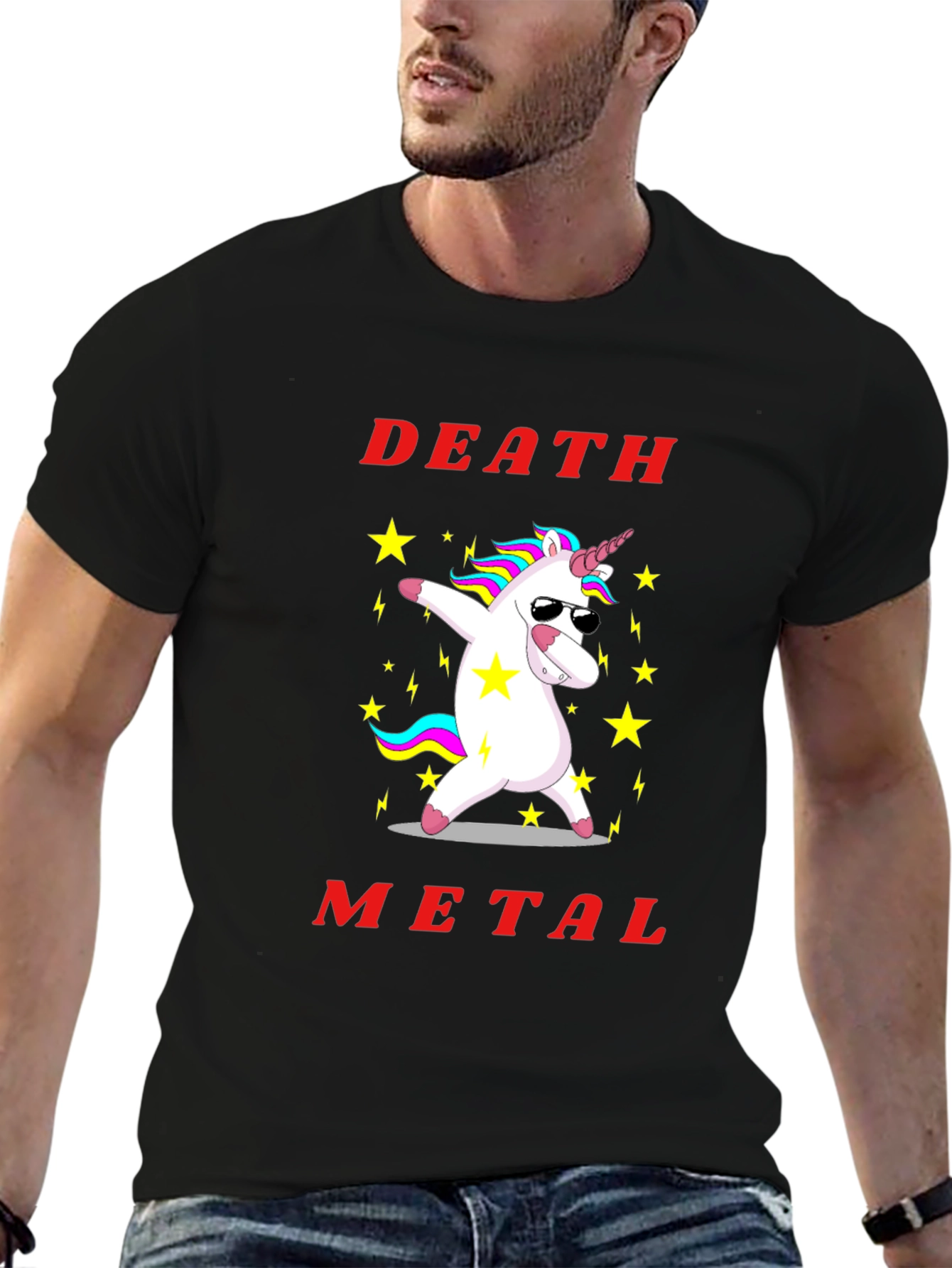 Death Metal Unicorn Graphic T-Shirt