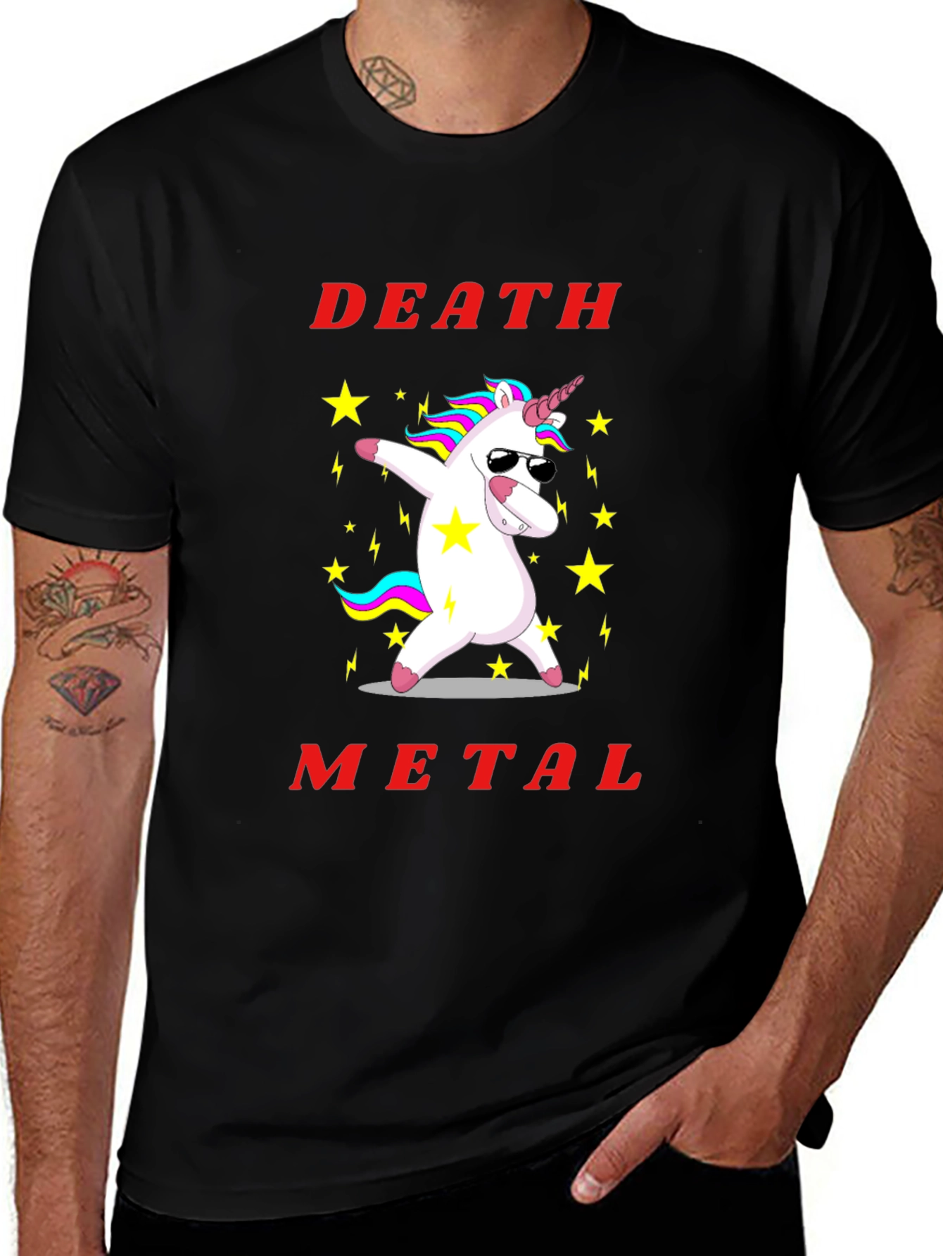 Death Metal Unicorn Graphic T-Shirt