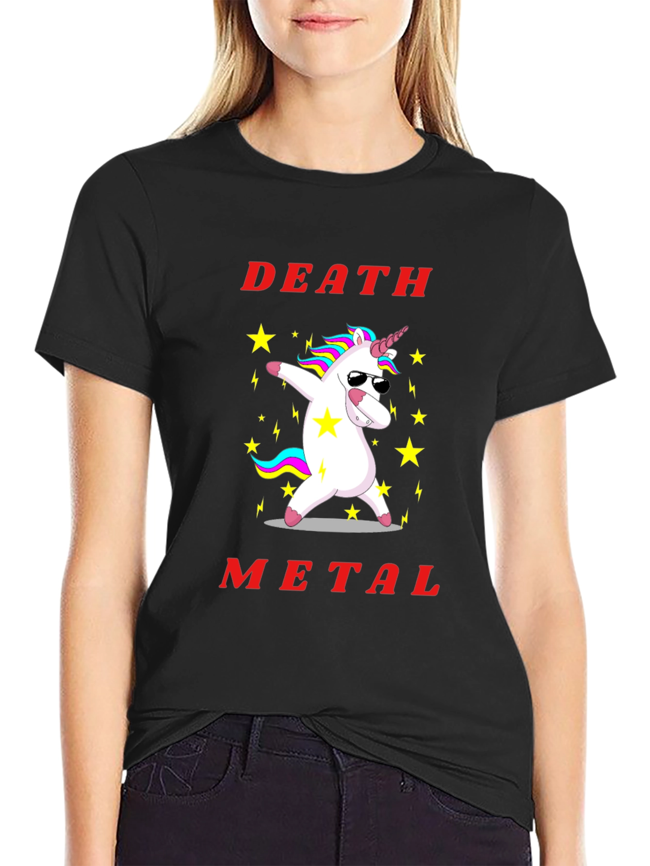 Death Metal Unicorn Graphic T-Shirt