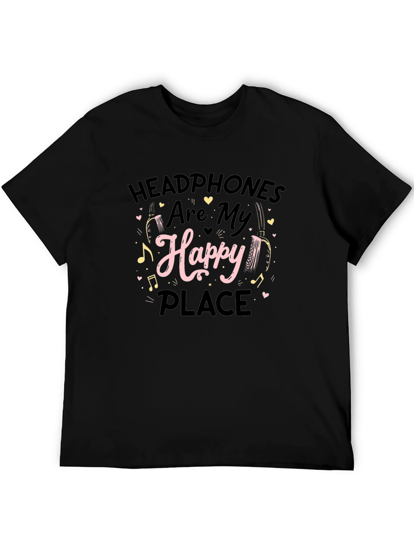 Headphones Are My Happy Place Graphic T-Shirt