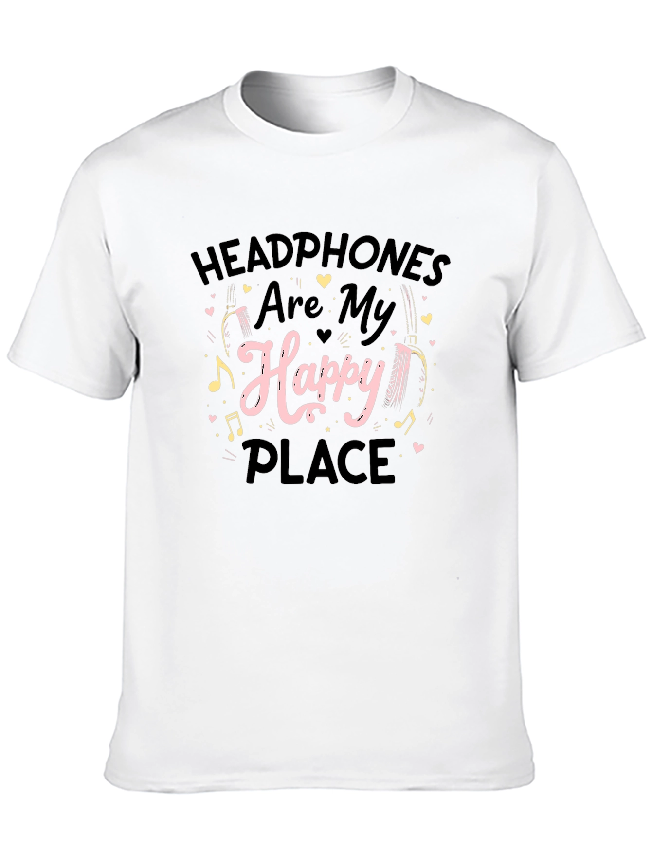 Headphones Are My Happy Place Graphic T-Shirt