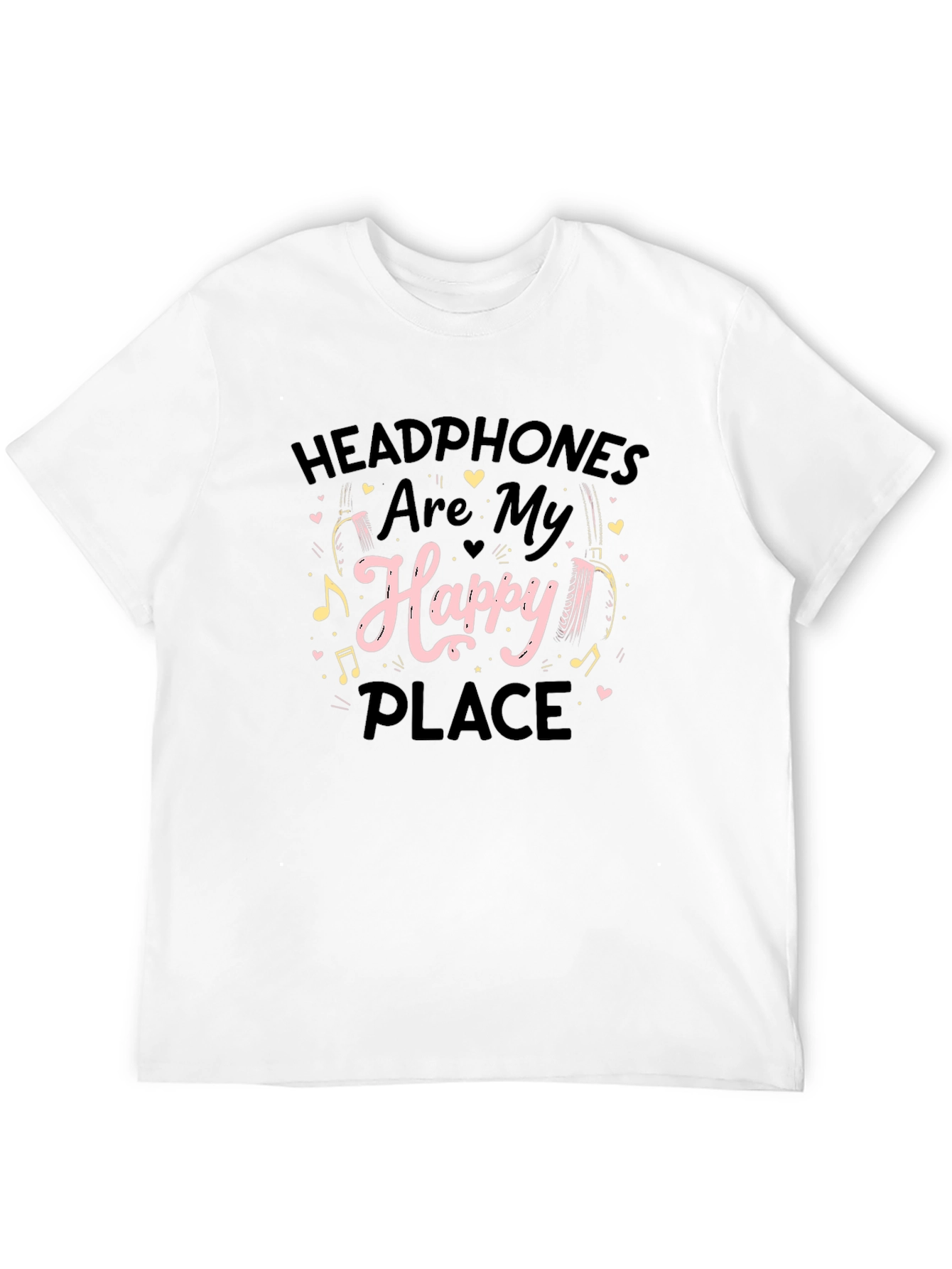 Headphones Are My Happy Place Graphic T-Shirt