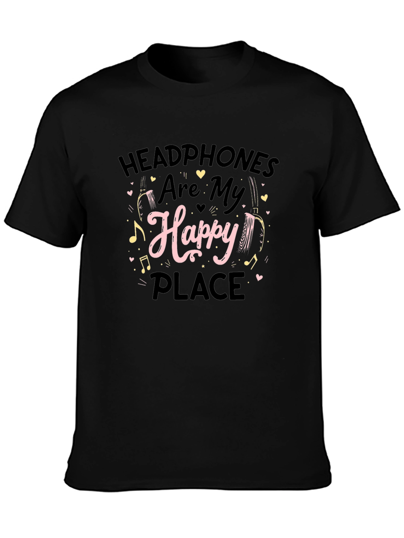 Headphones Are My Happy Place Graphic T-Shirt