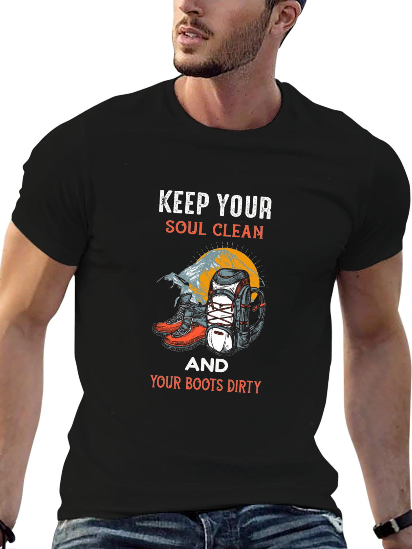 Keep Your Soul Clean Hiking Graphic T-Shirt