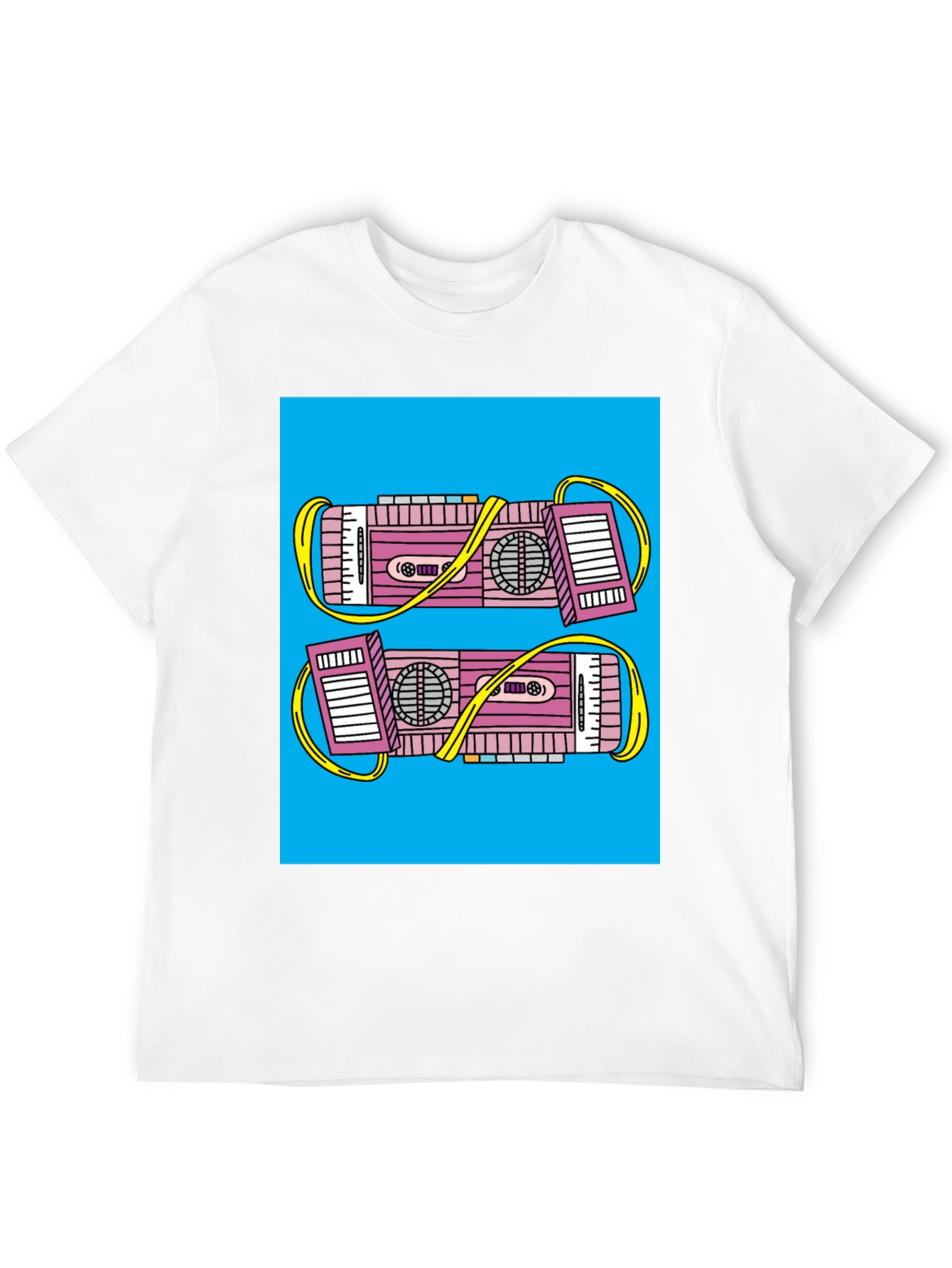 Retro Boombox Graphic Tee - Black