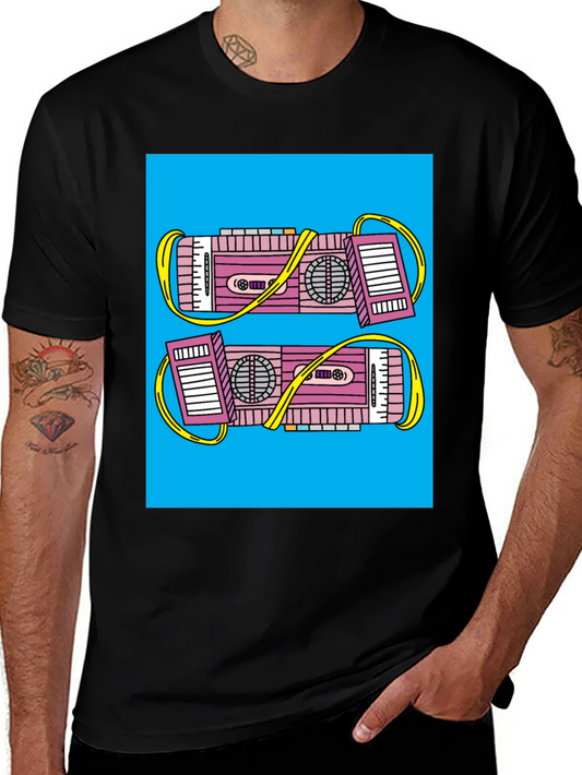 Retro Boombox Graphic Tee - Black