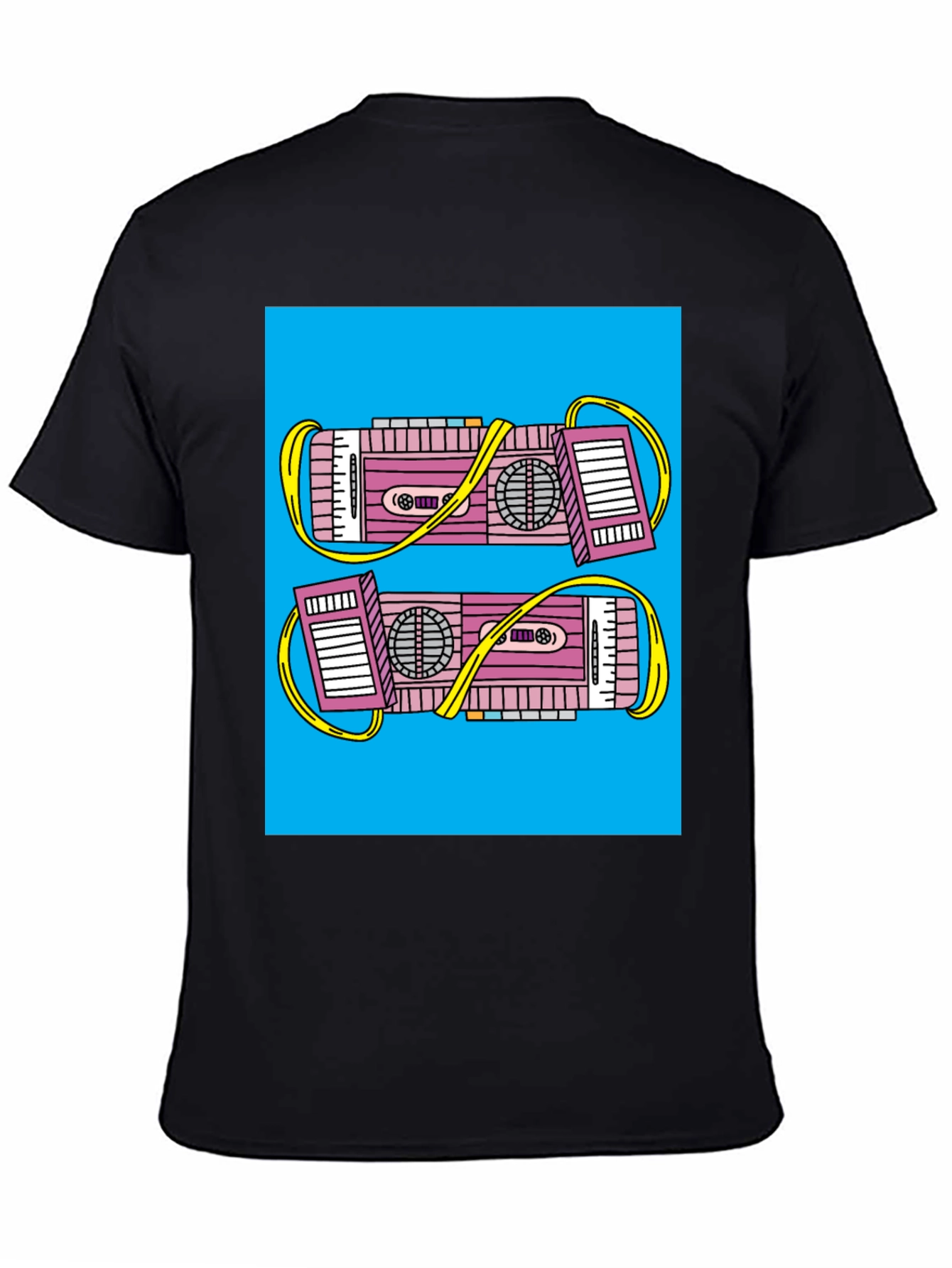 Retro Boombox Graphic Tee - Black