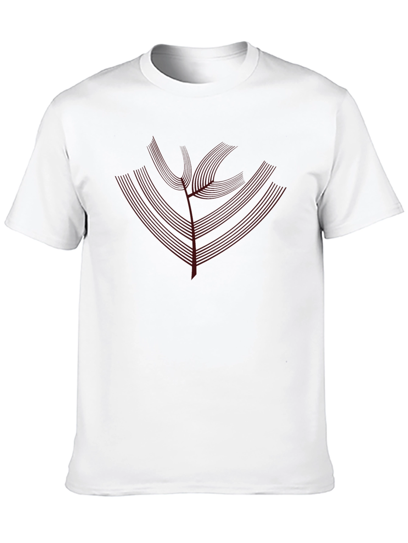 Modern Line Art Tree Black T-Shirt