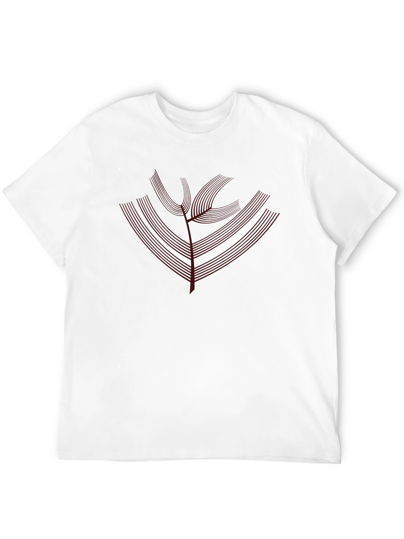 Modern Line Art Tree Black T-Shirt