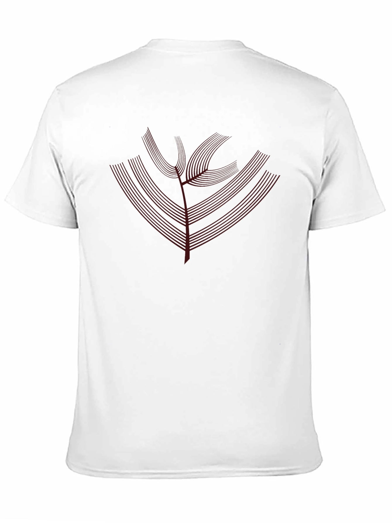 Modern Line Art Tree Black T-Shirt