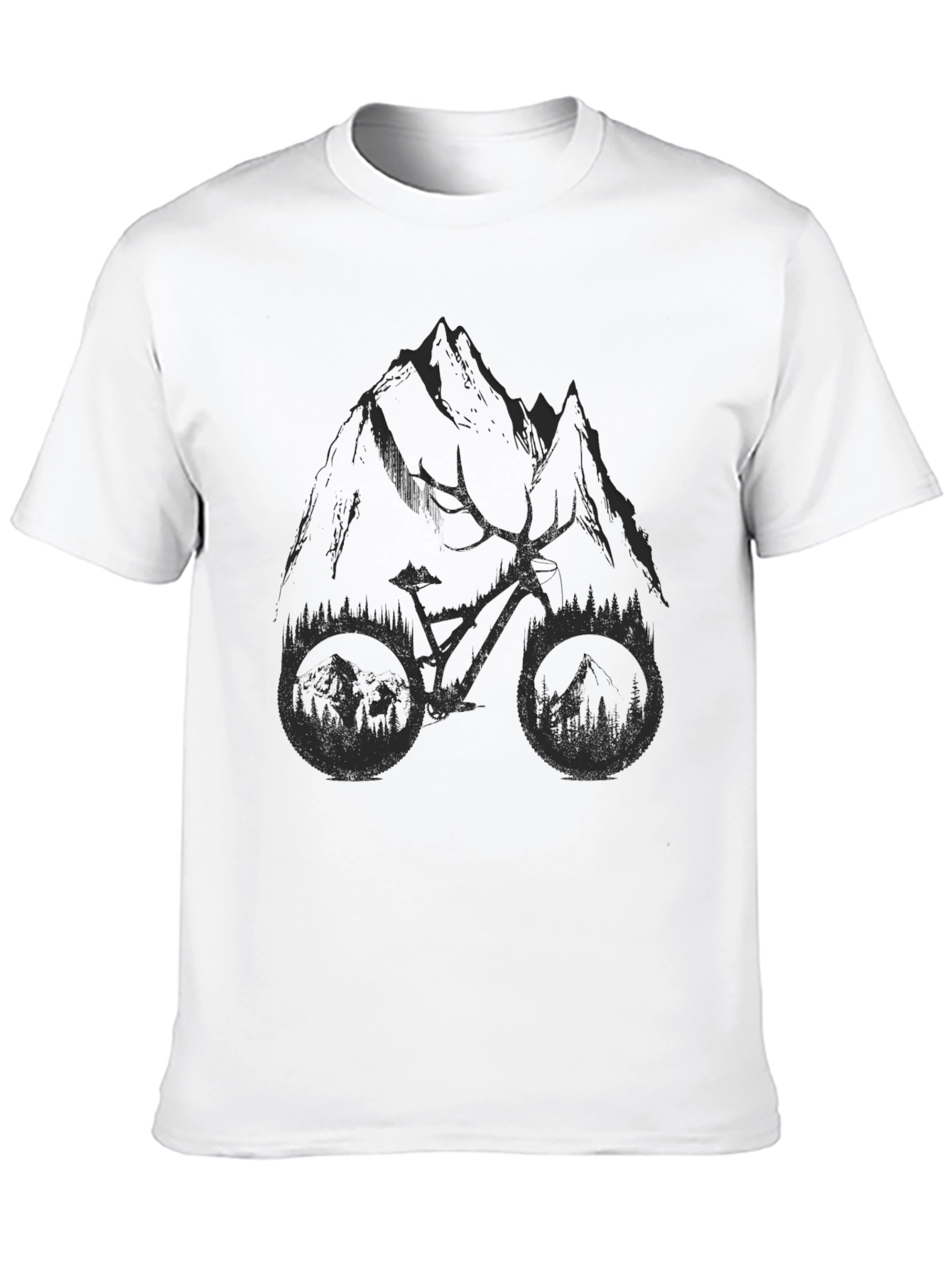Mountain Bike Graphic T-Shirt - Black
