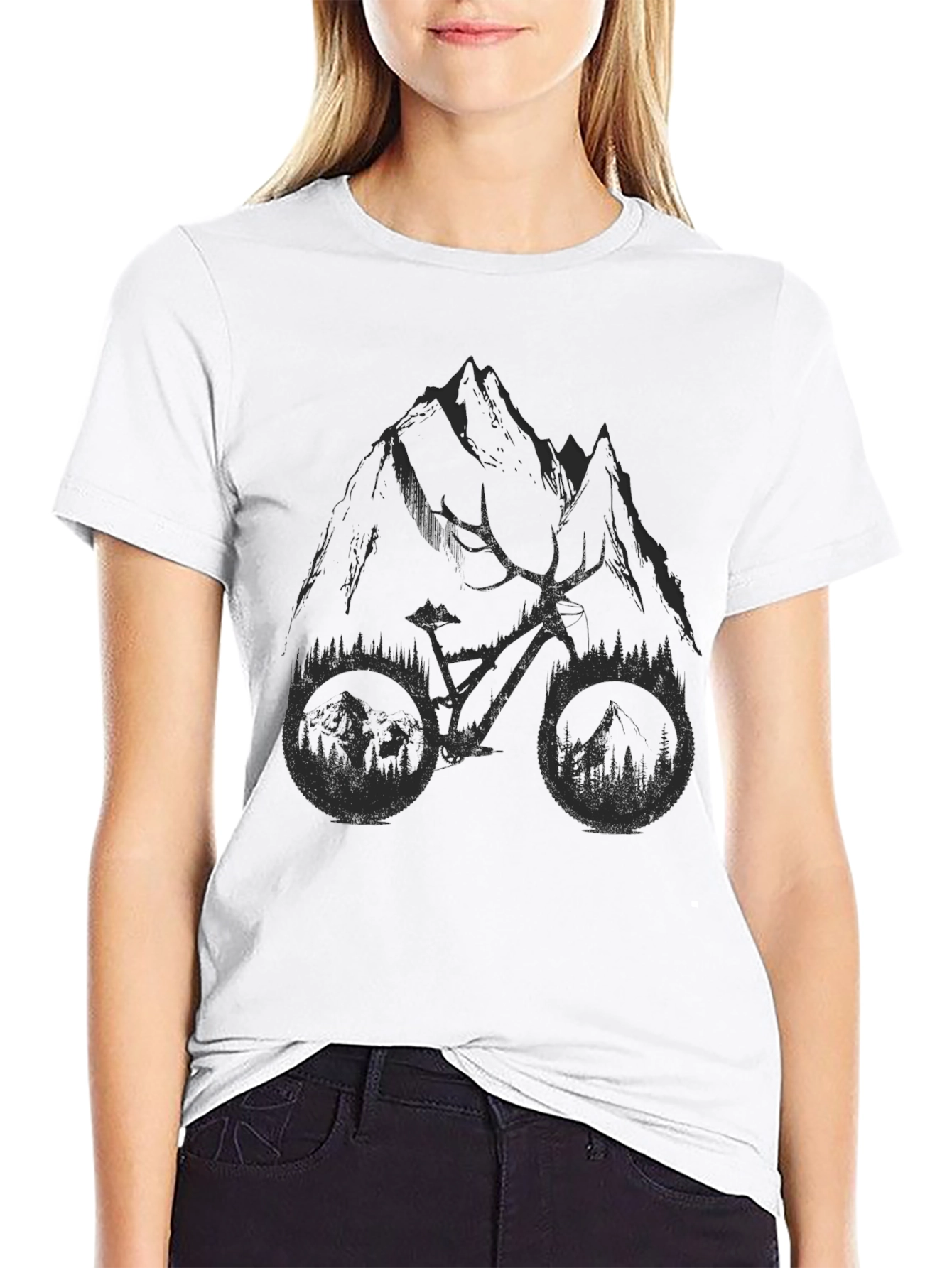 Mountain Bike Graphic T-Shirt - Black