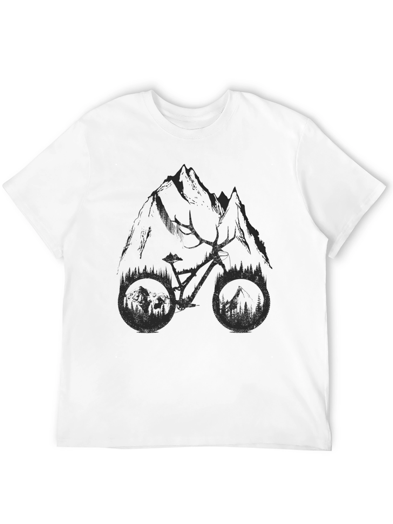 Mountain Bike Graphic T-Shirt - Black