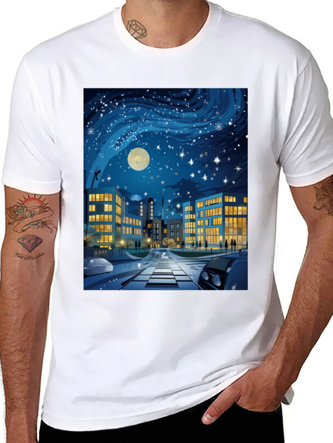 City Nightscape Graphic Tee