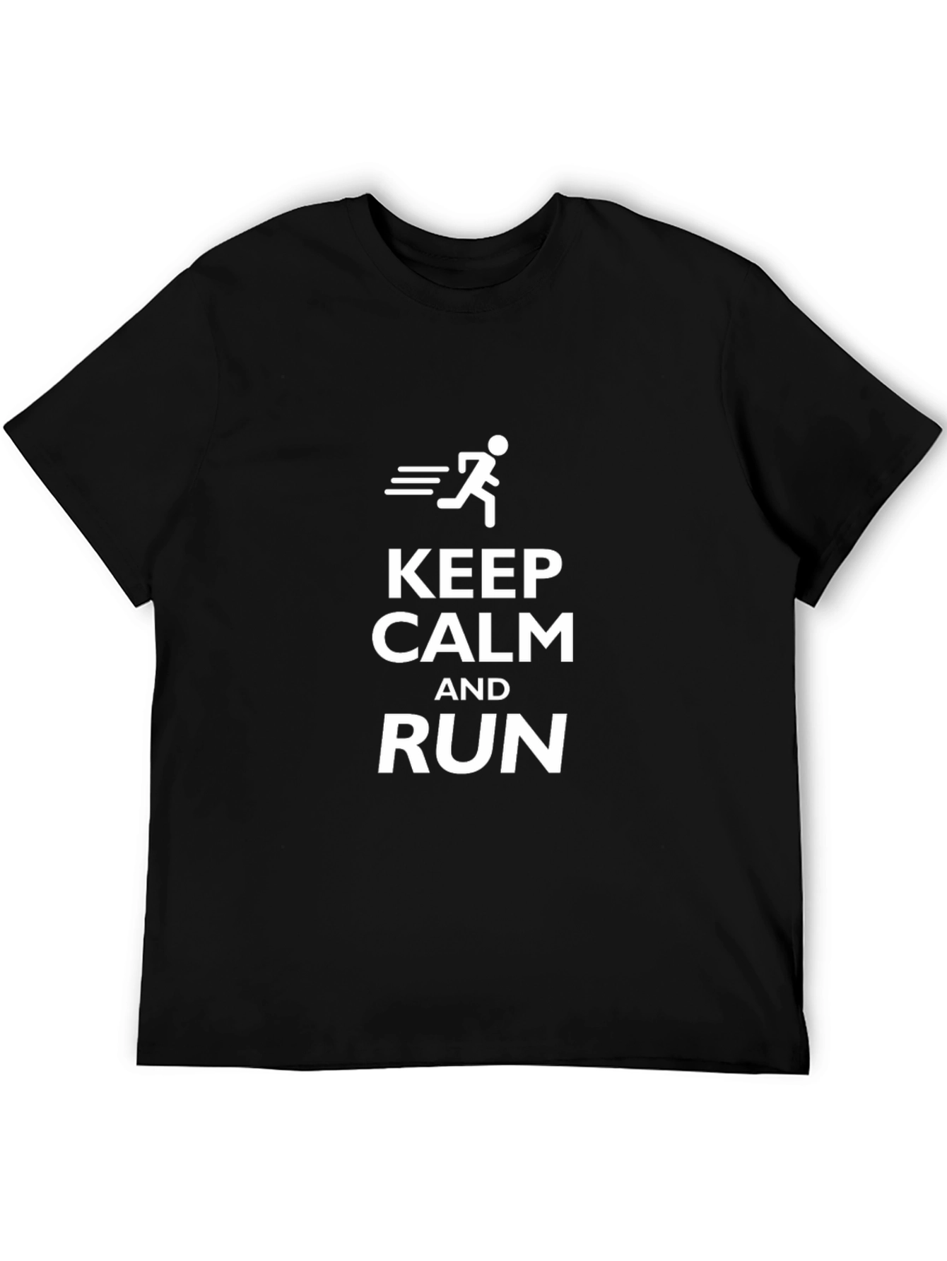 Keep Calm and Run Black T-Shirt
