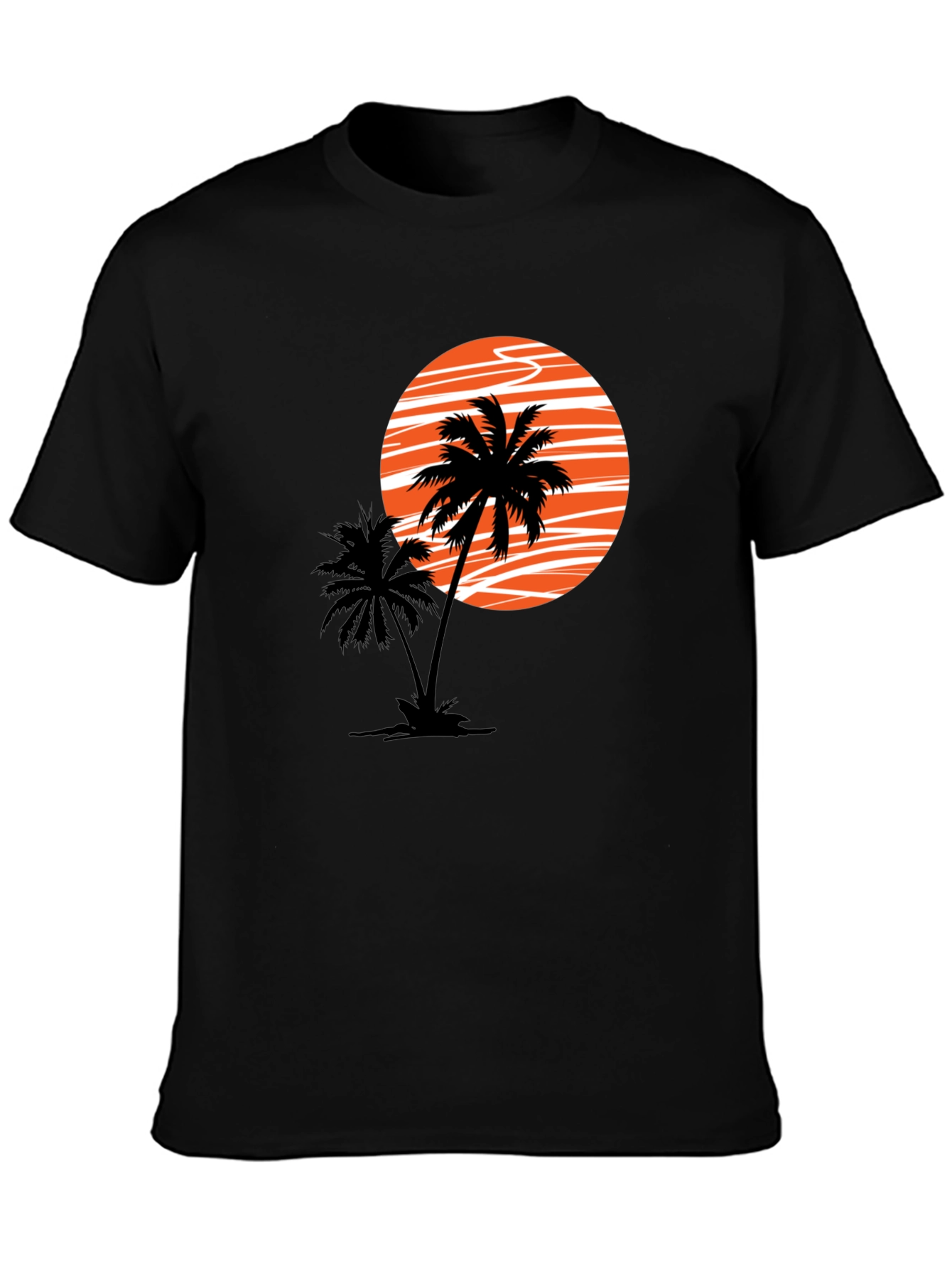 Sunset Palm Graphic Tee - Black