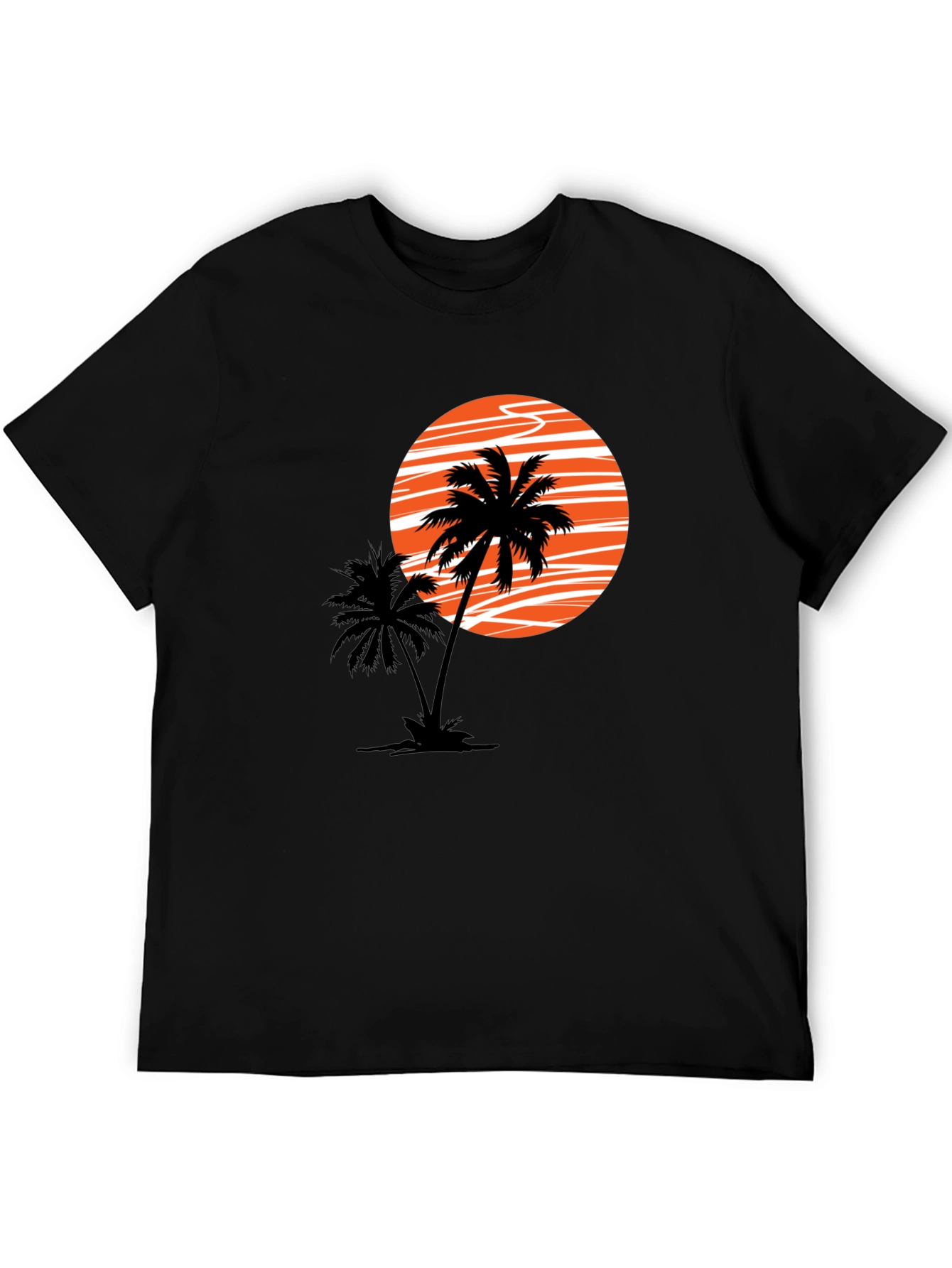 Sunset Palm Graphic Tee - Black