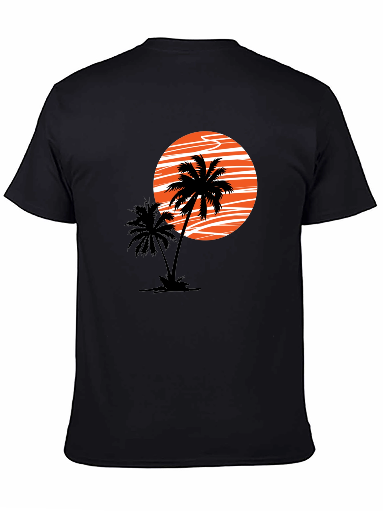 Sunset Palm Graphic Tee - Black