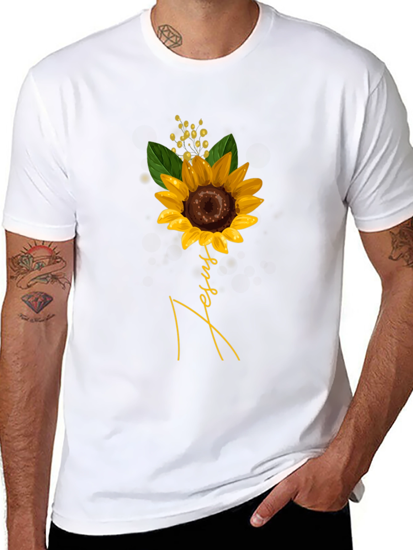 Jesus Sunflower Graphic T-Shirt