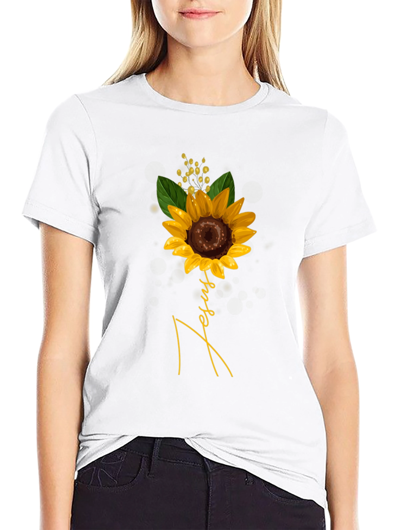 Jesus Sunflower Graphic T-Shirt