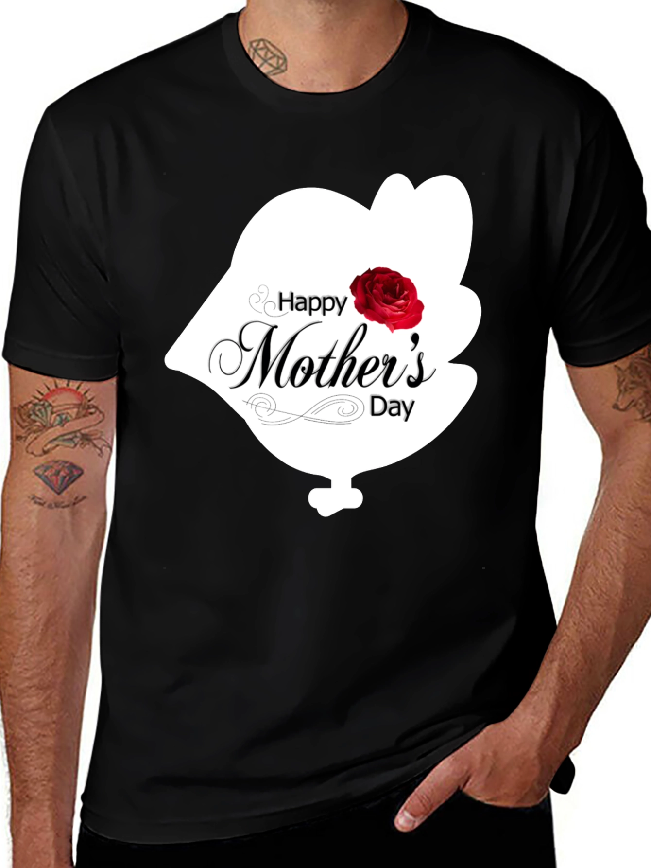 Happy Mothers Day T-Shirt - Black