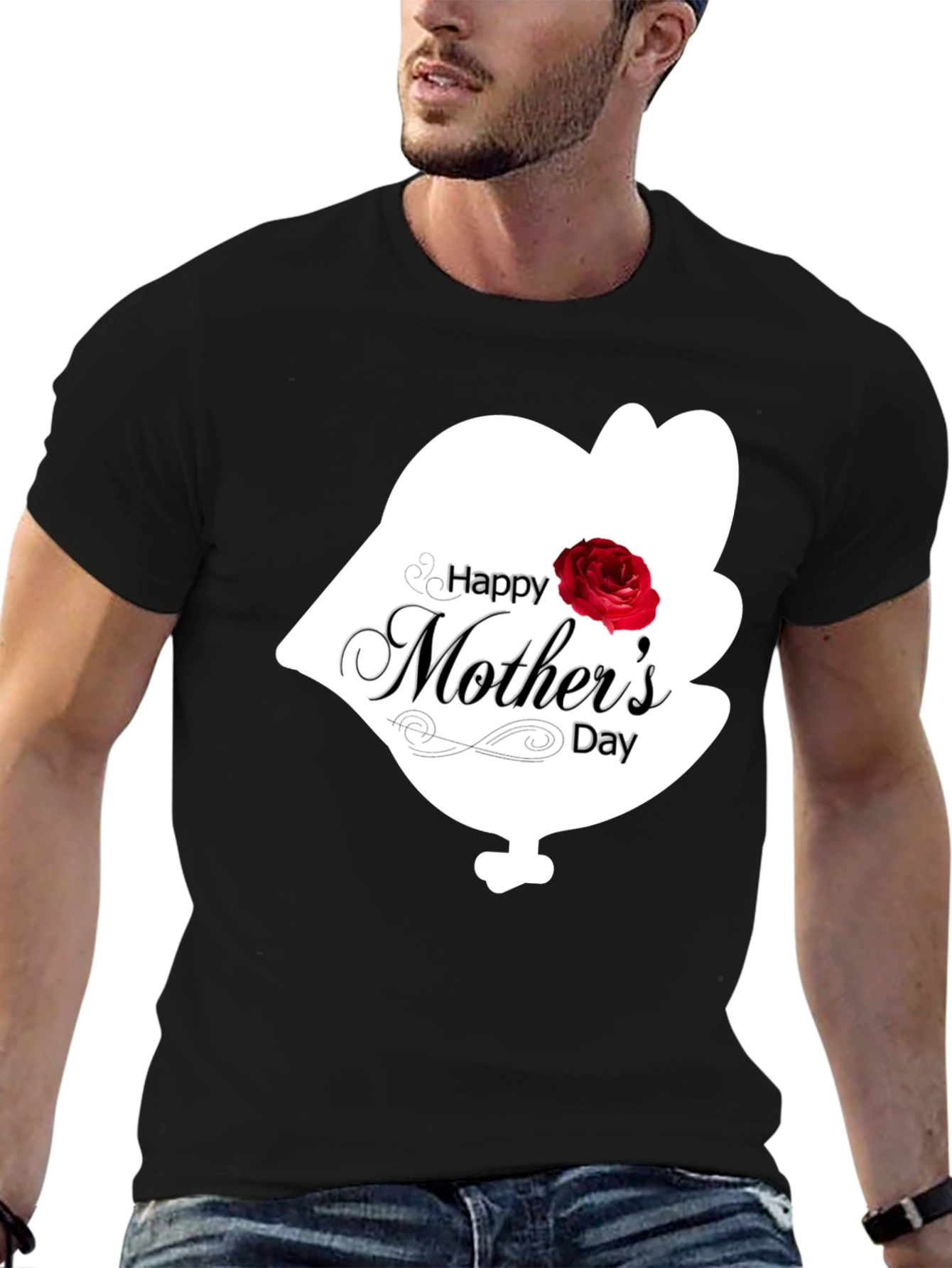 Happy Mothers Day T-Shirt - Black