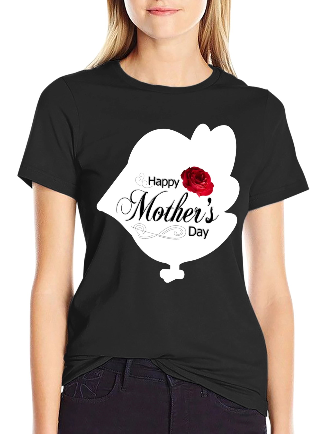 Happy Mothers Day T-Shirt - Black