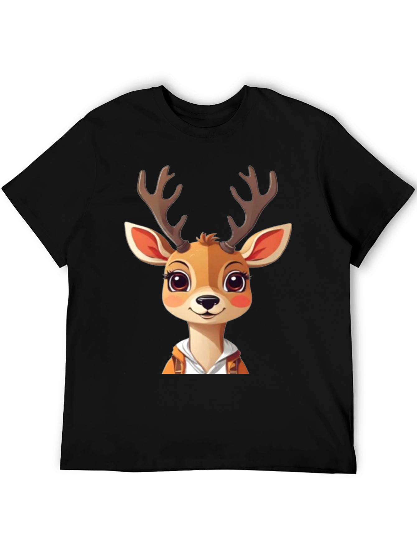 Cartoon Deer Graphic Tee - Cute Animal Design T-Shirt