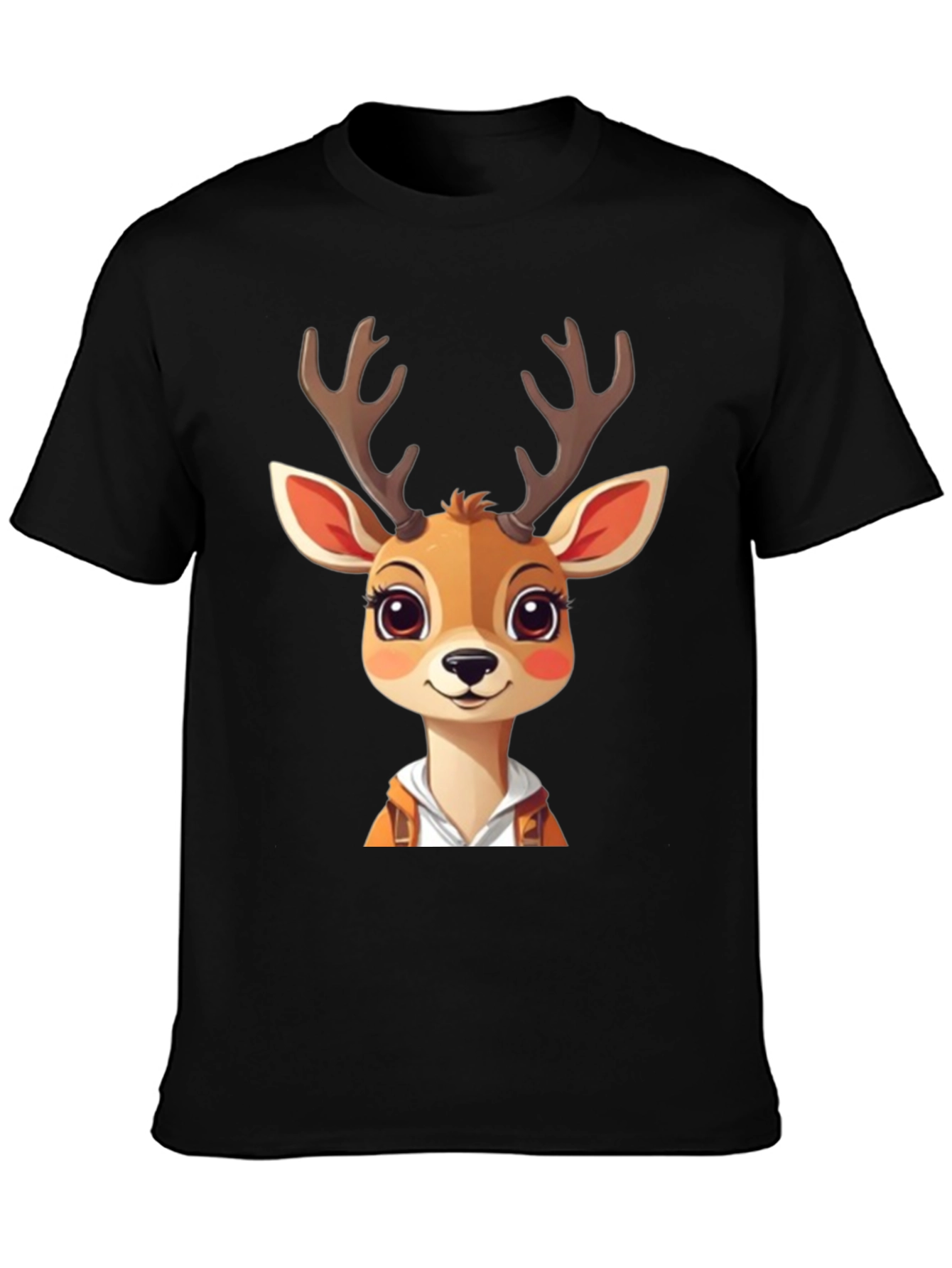 Cartoon Deer Graphic Tee - Cute Animal Design T-Shirt