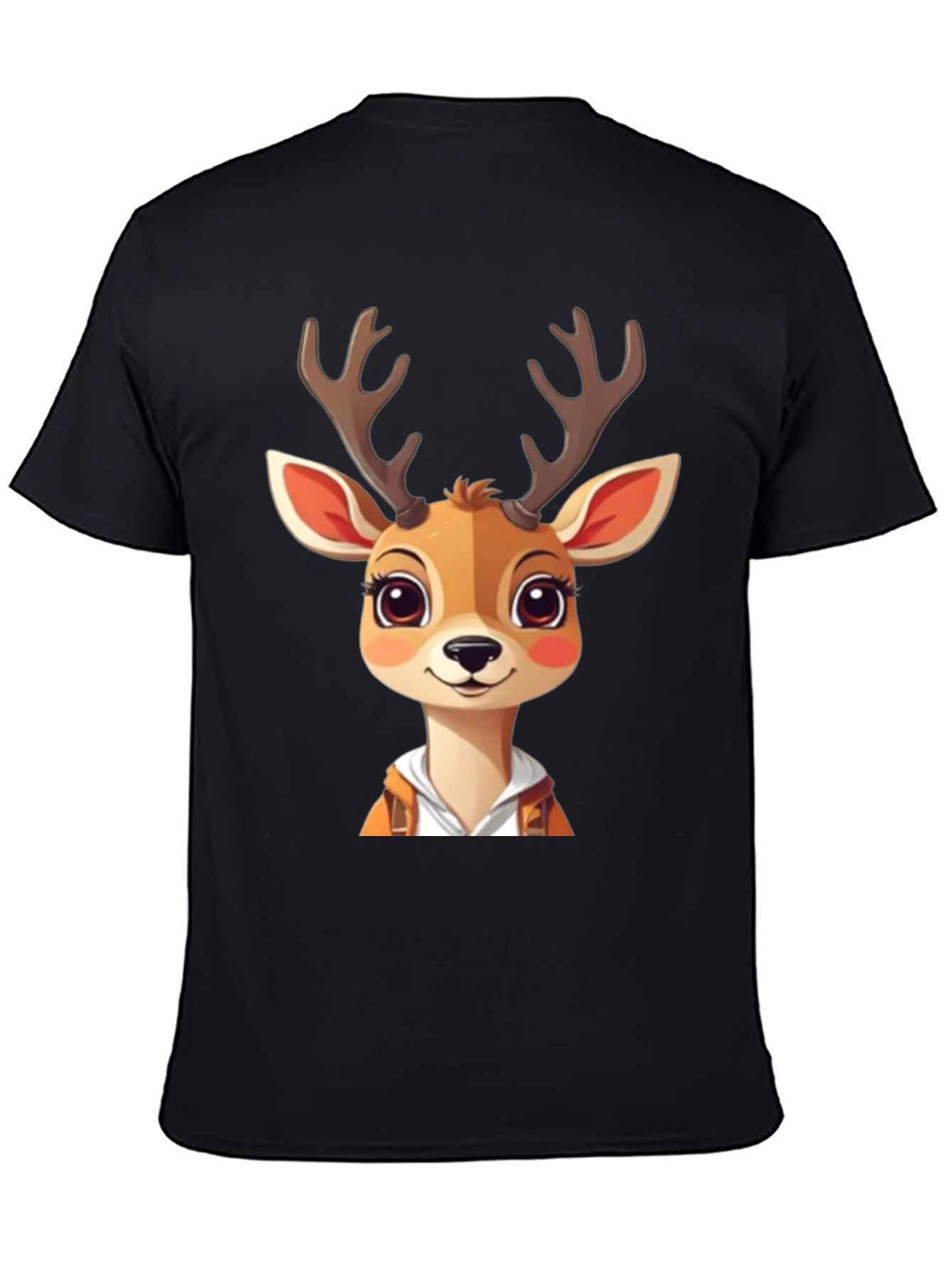 Cartoon Deer Graphic Tee - Cute Animal Design T-Shirt