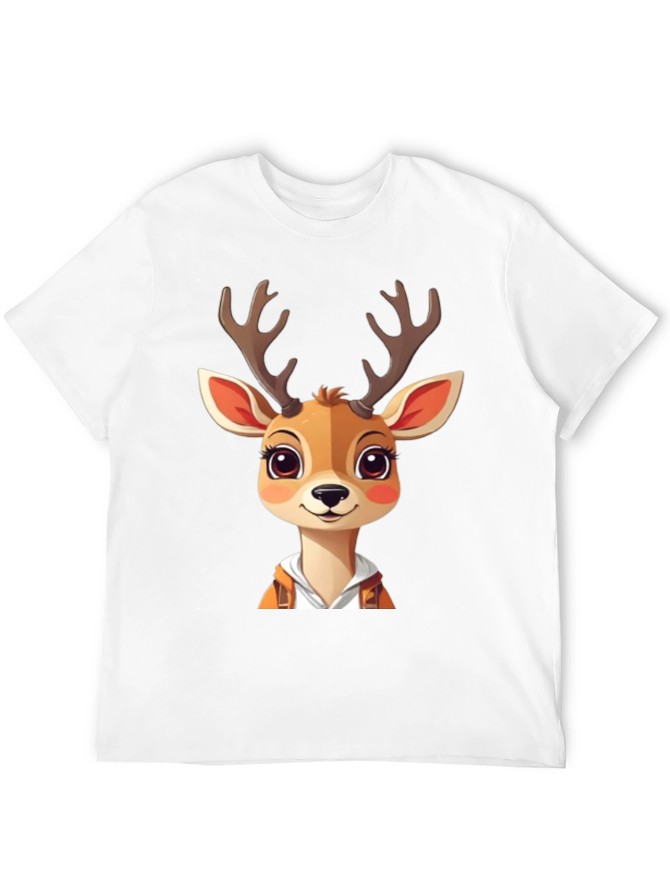 Cartoon Deer Graphic Tee - Cute Animal Design T-Shirt