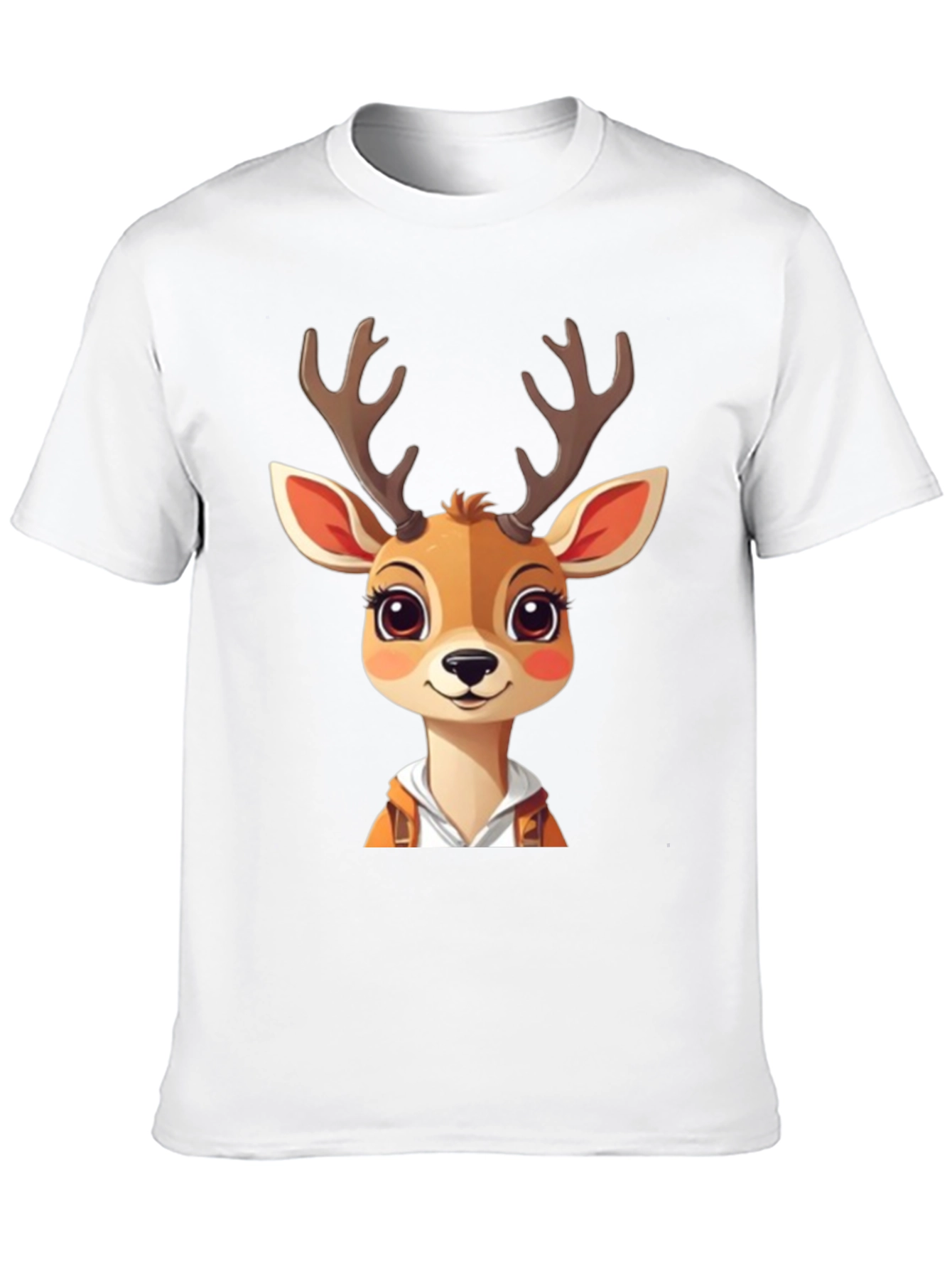 Cartoon Deer Graphic Tee - Cute Animal Design T-Shirt