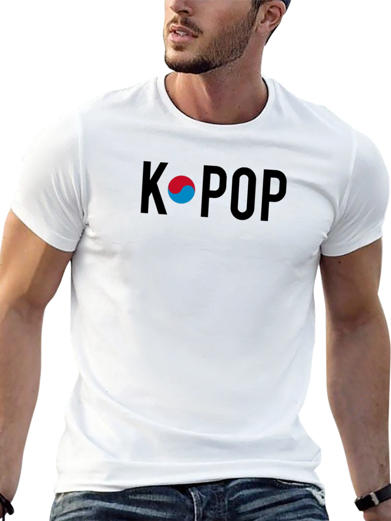 K-Pop Graphic Tee - Stylish Black Cotton T-Shirt