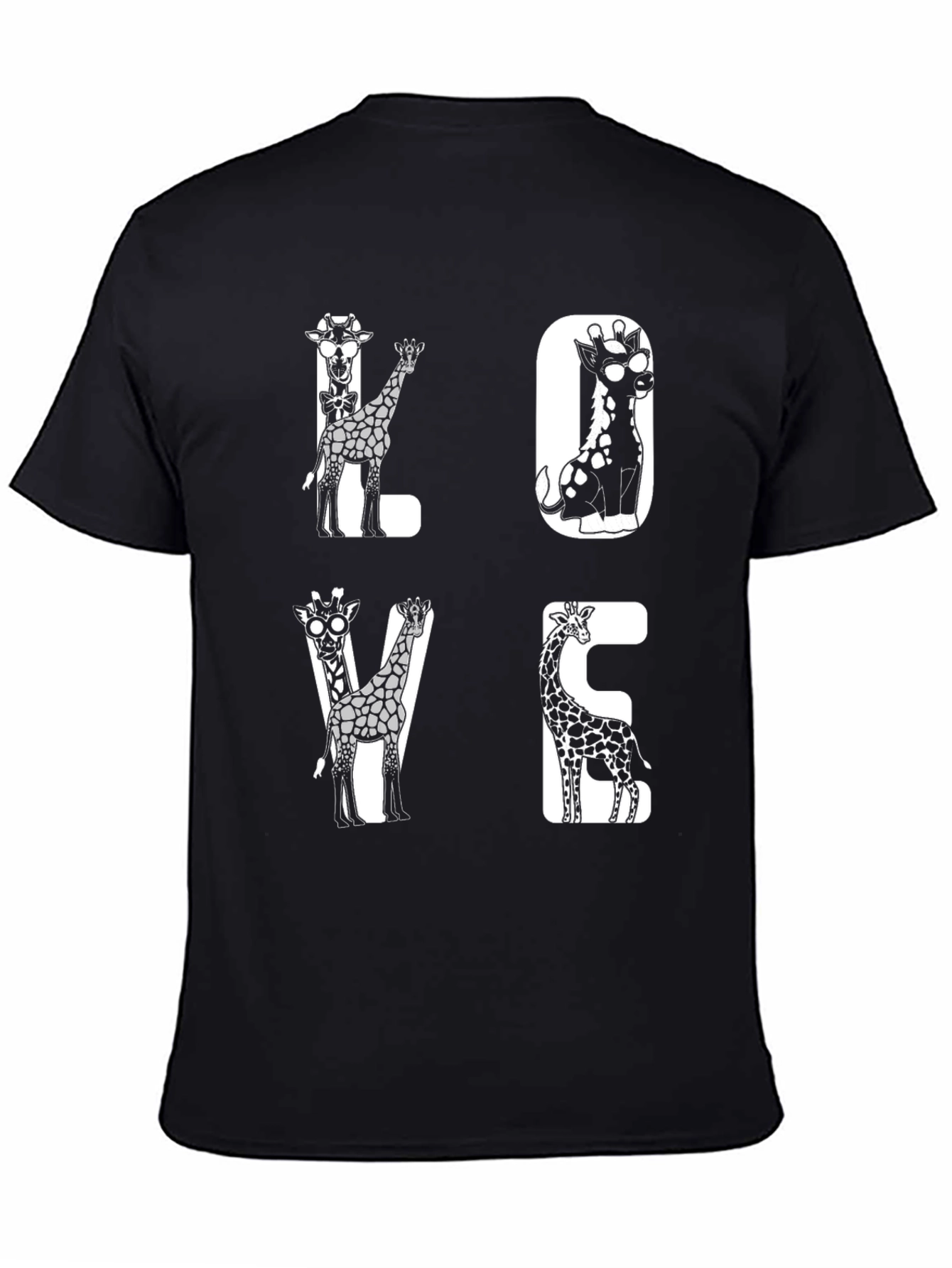 Giraffe LOVE Graphic Tee - Unique Animal Print Shirt