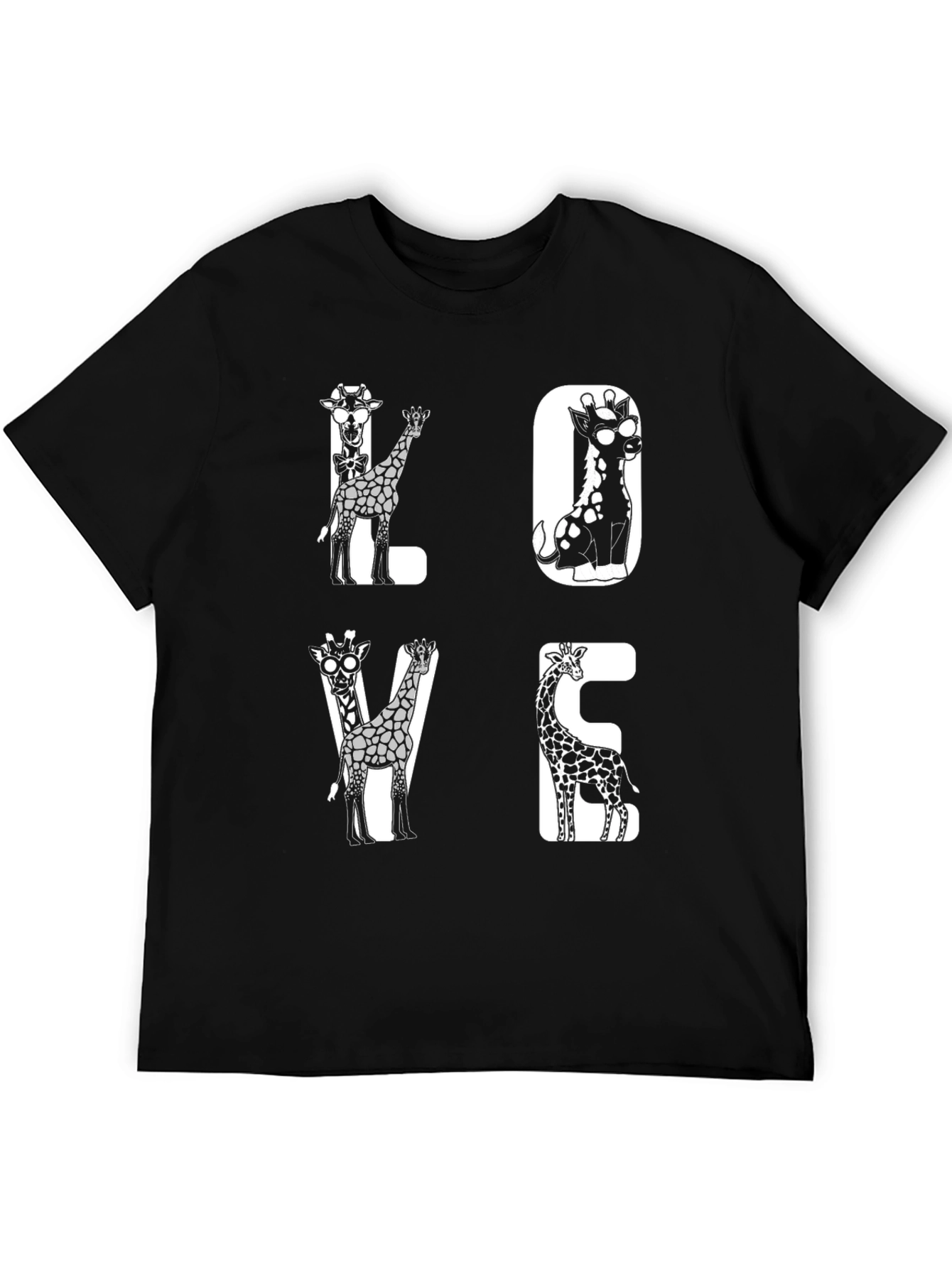 Giraffe LOVE Graphic Tee - Unique Animal Print Shirt