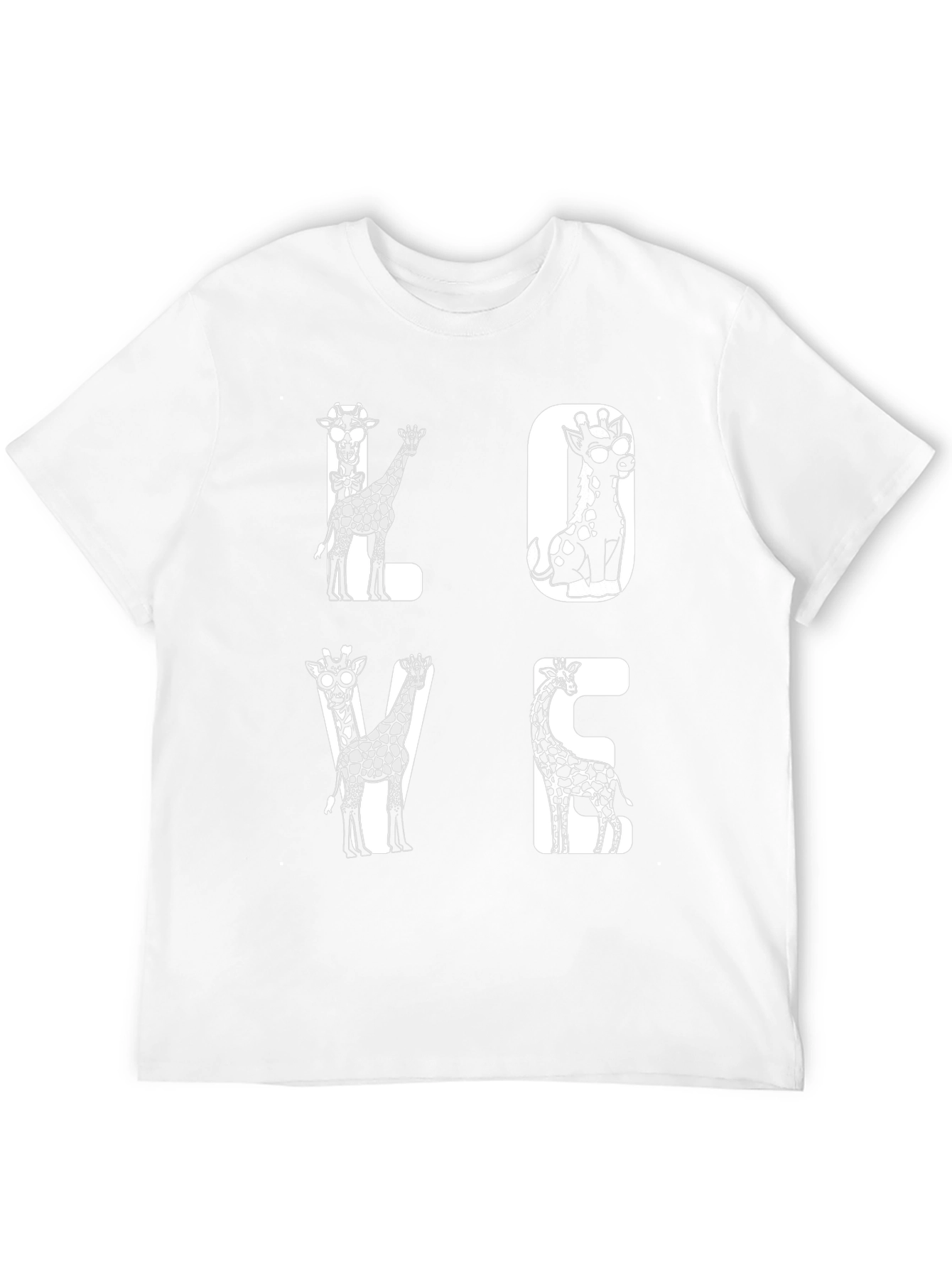 Giraffe LOVE Graphic Tee - Unique Animal Print Shirt