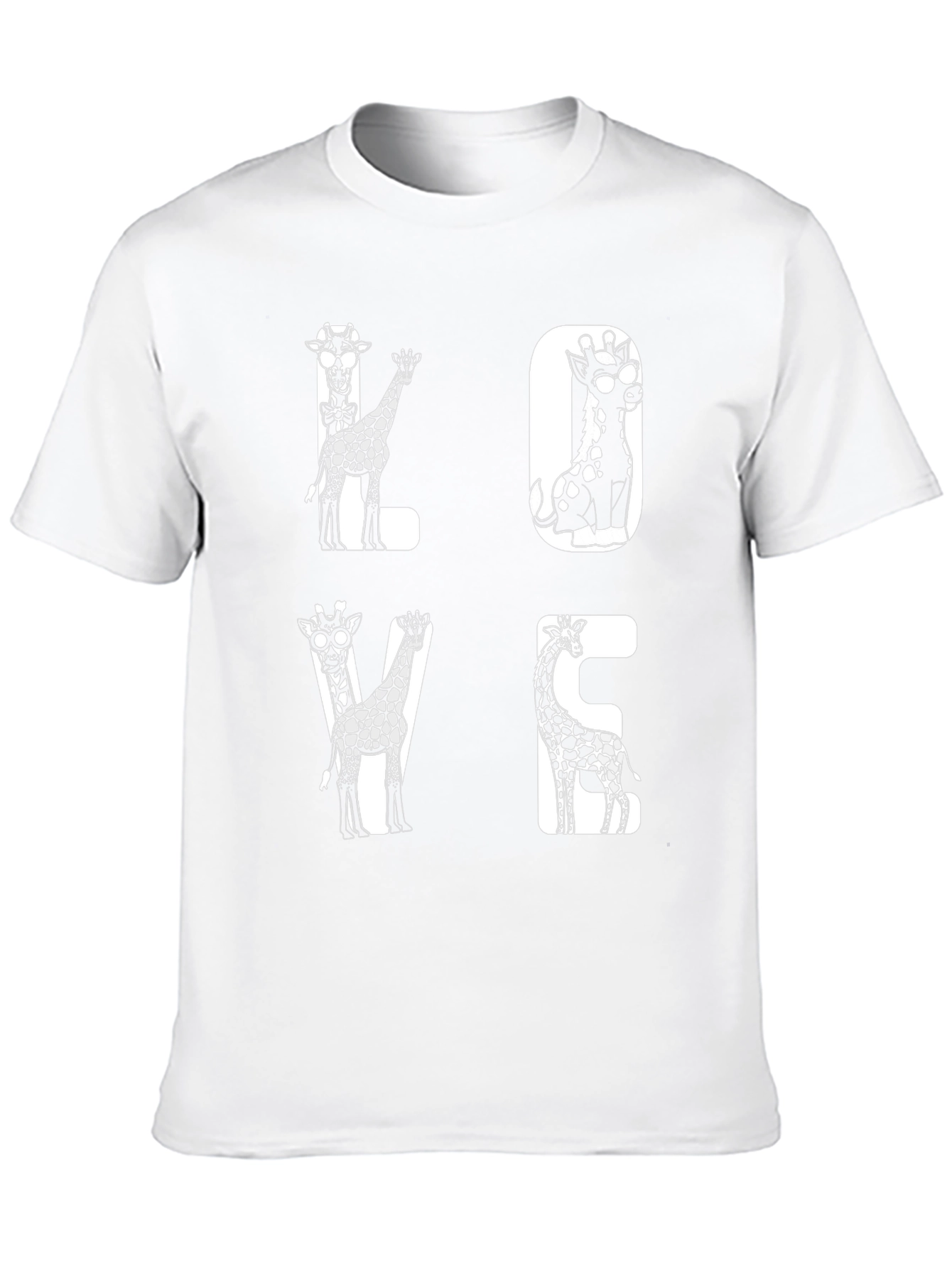 Giraffe LOVE Graphic Tee - Unique Animal Print Shirt