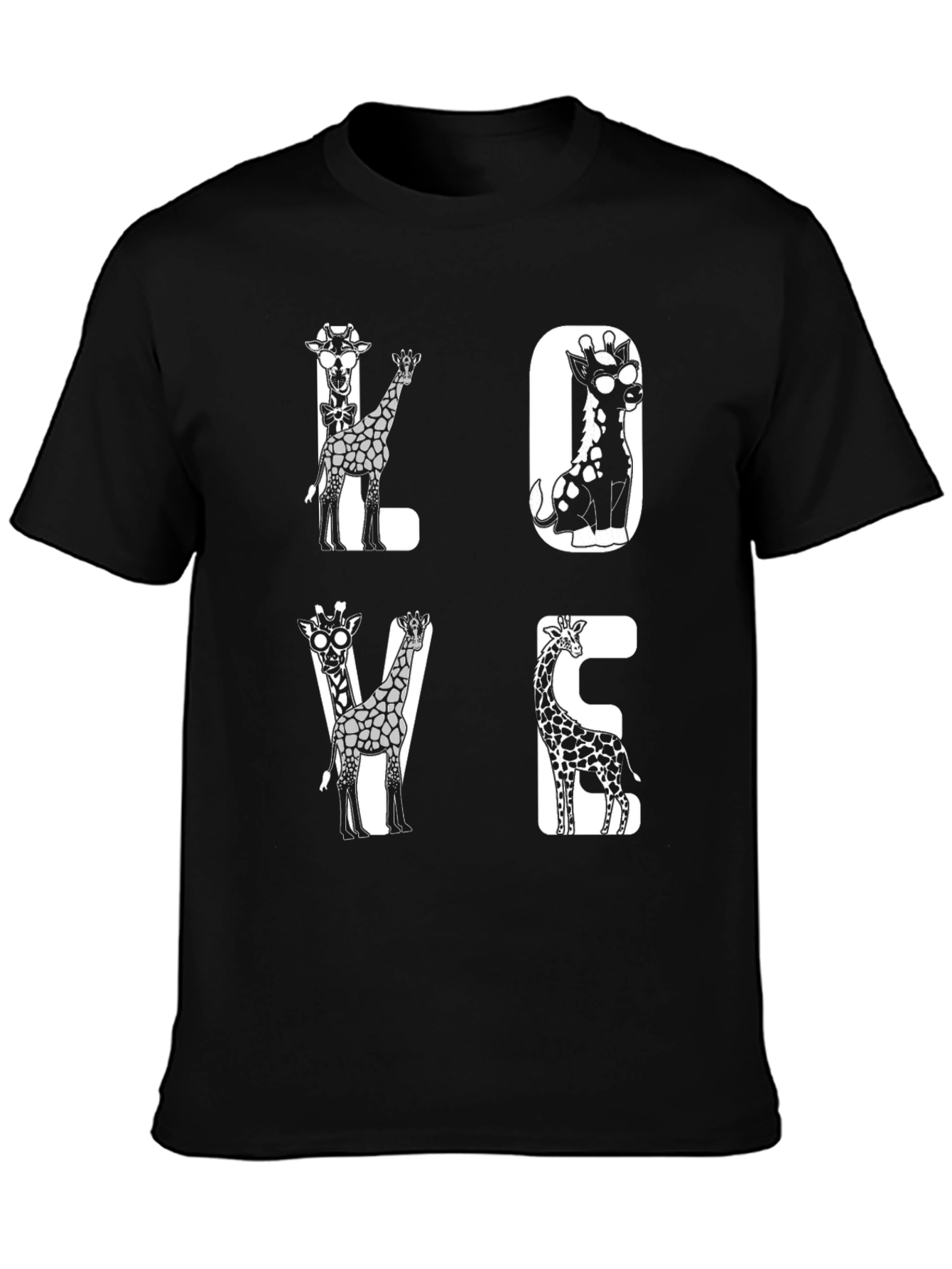 Giraffe LOVE Graphic Tee - Unique Animal Print Shirt
