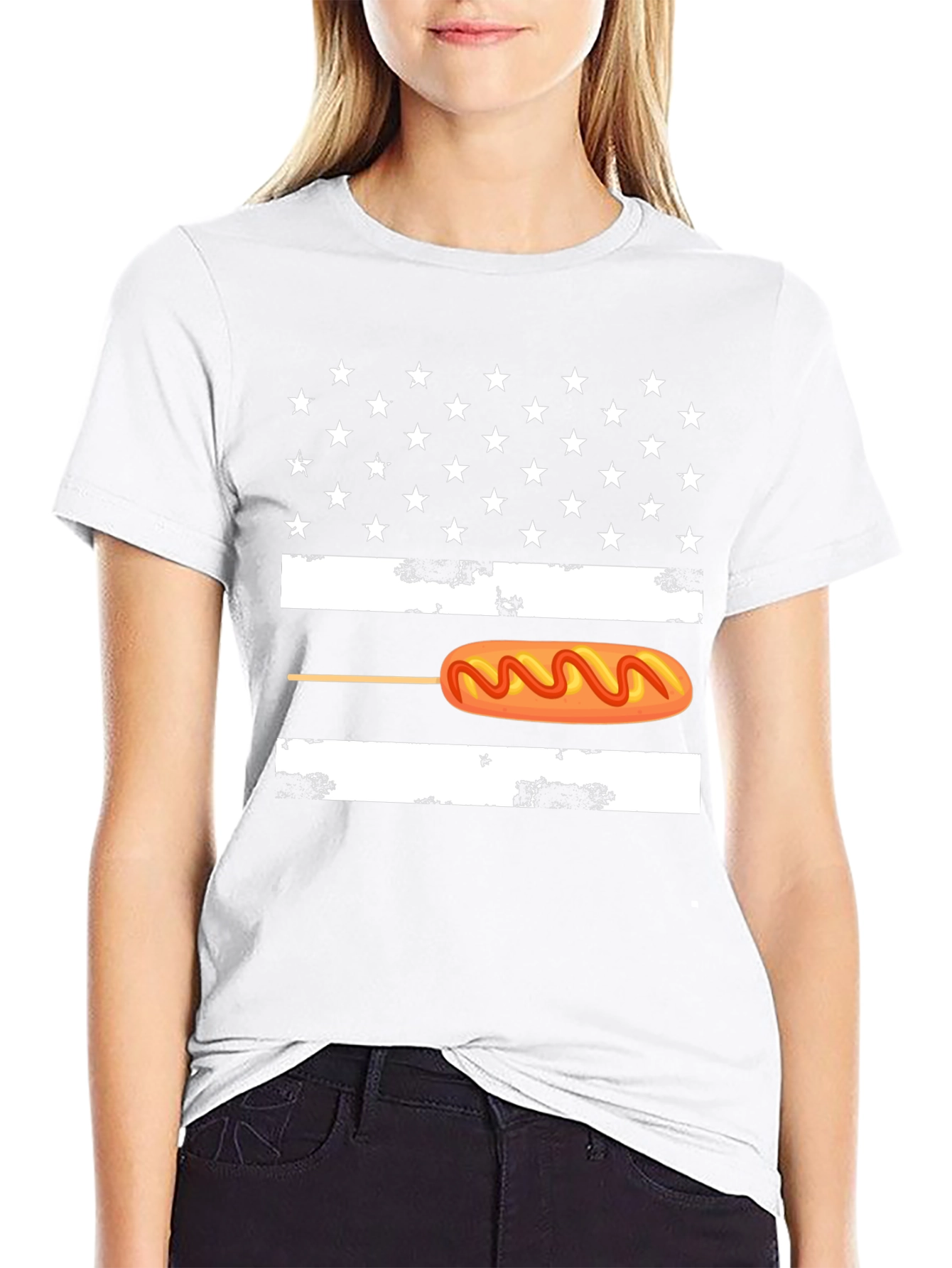 Corn Dog American Flag Graphic Tee