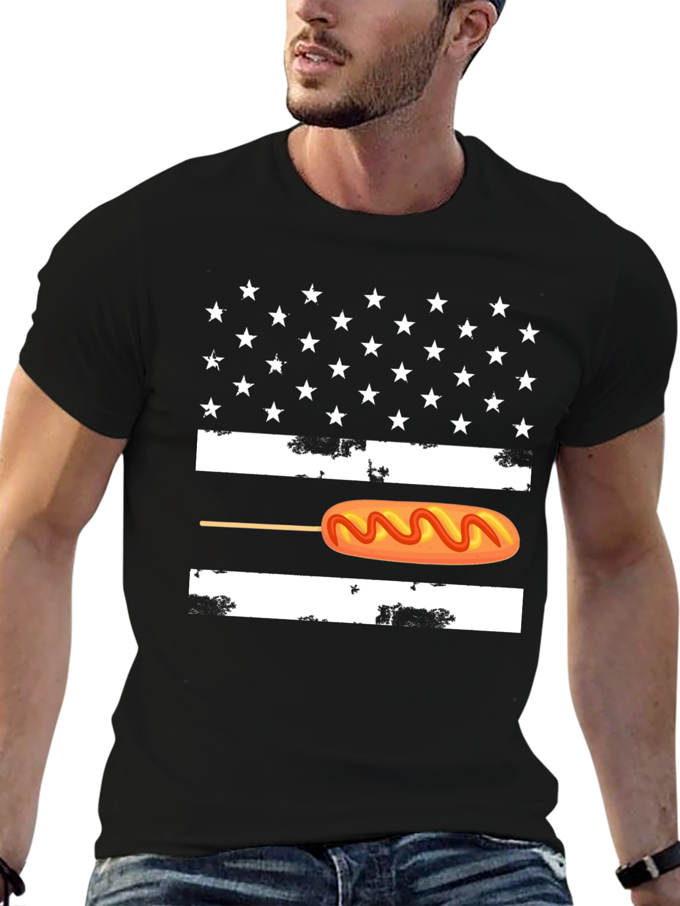 Corn Dog American Flag Graphic Tee